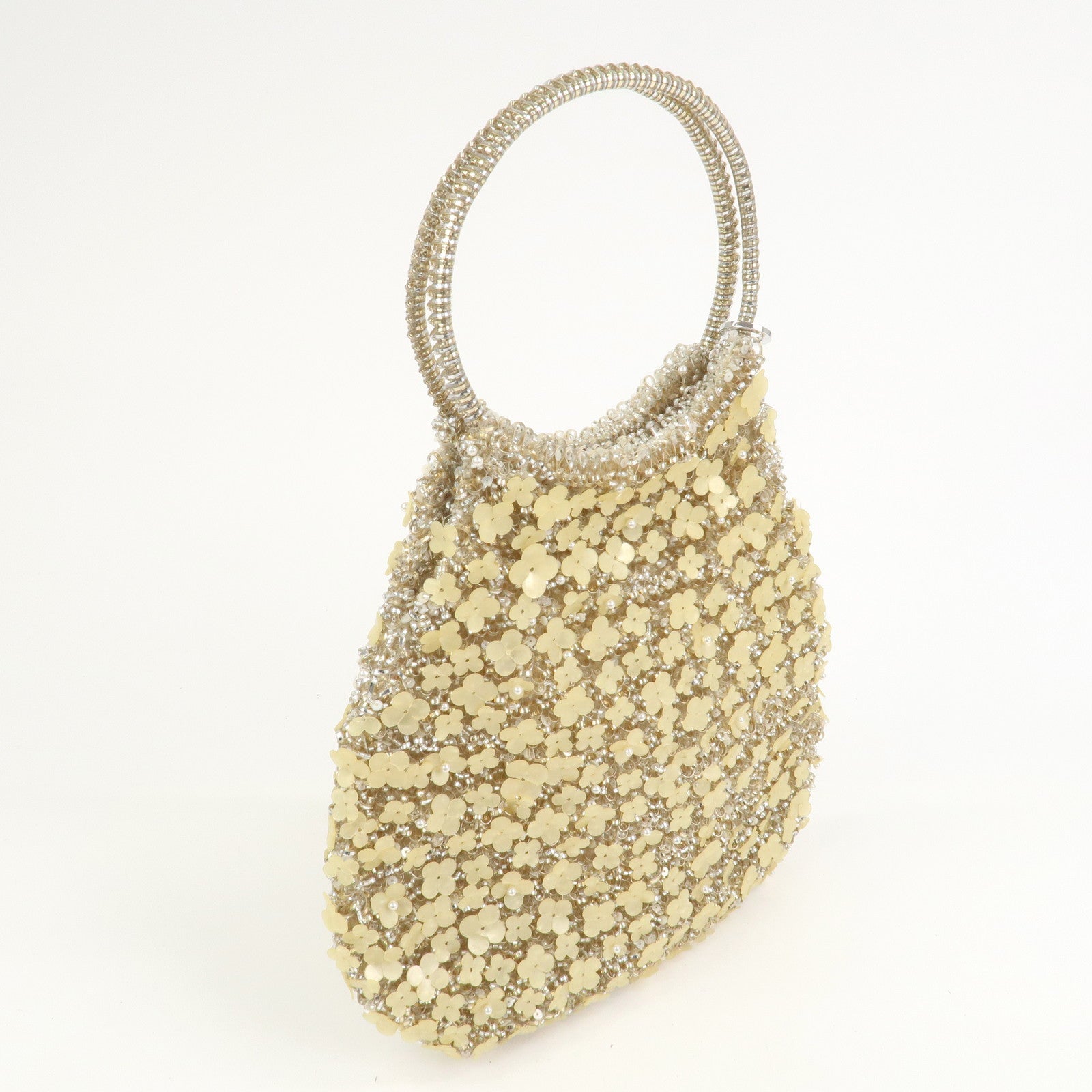 ANTEPRIMA Wire Bag PVC Hand Bag Flower Motif Yellow