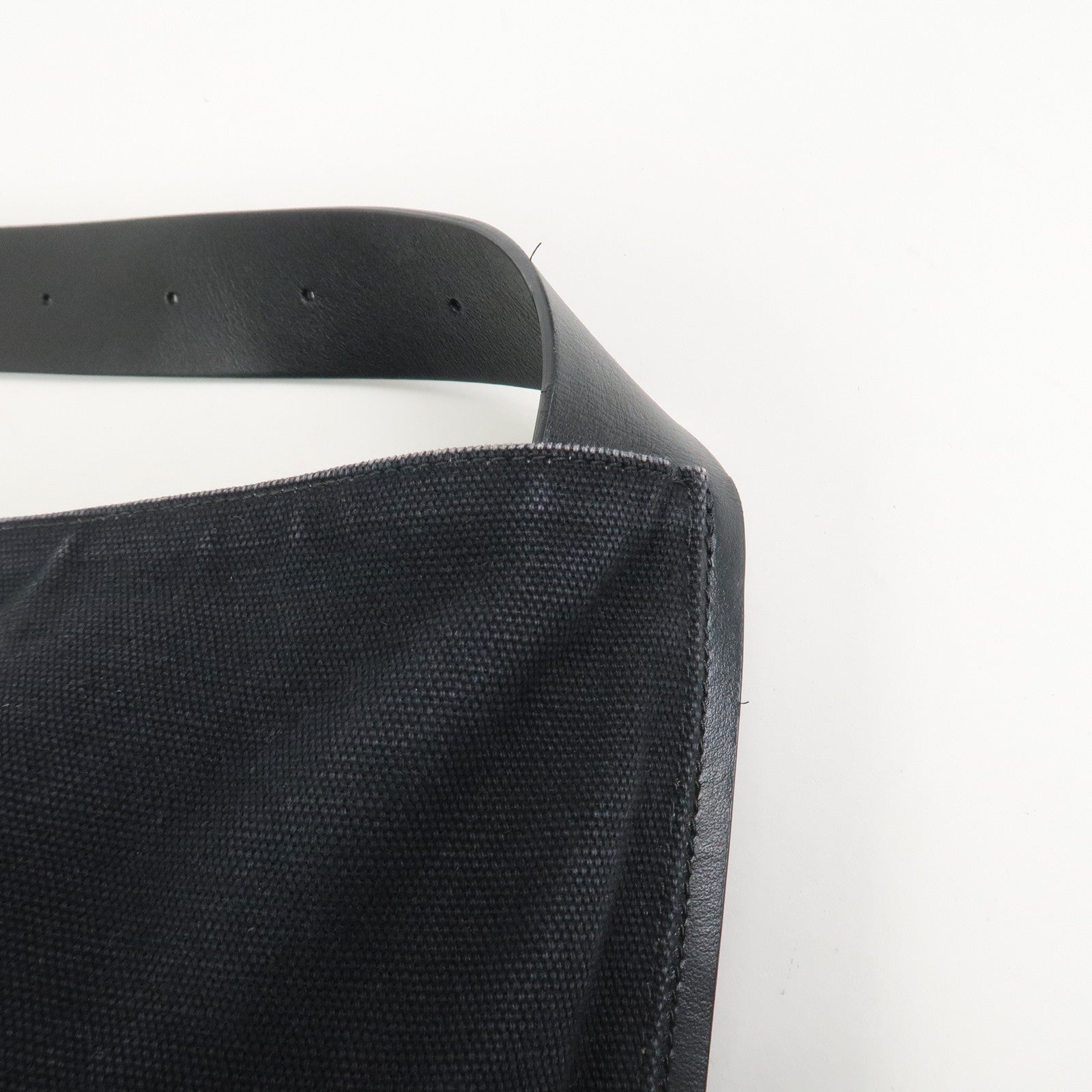 JIL SANDER Canvas Leather Shoulder Bag Crossbody Bag Black