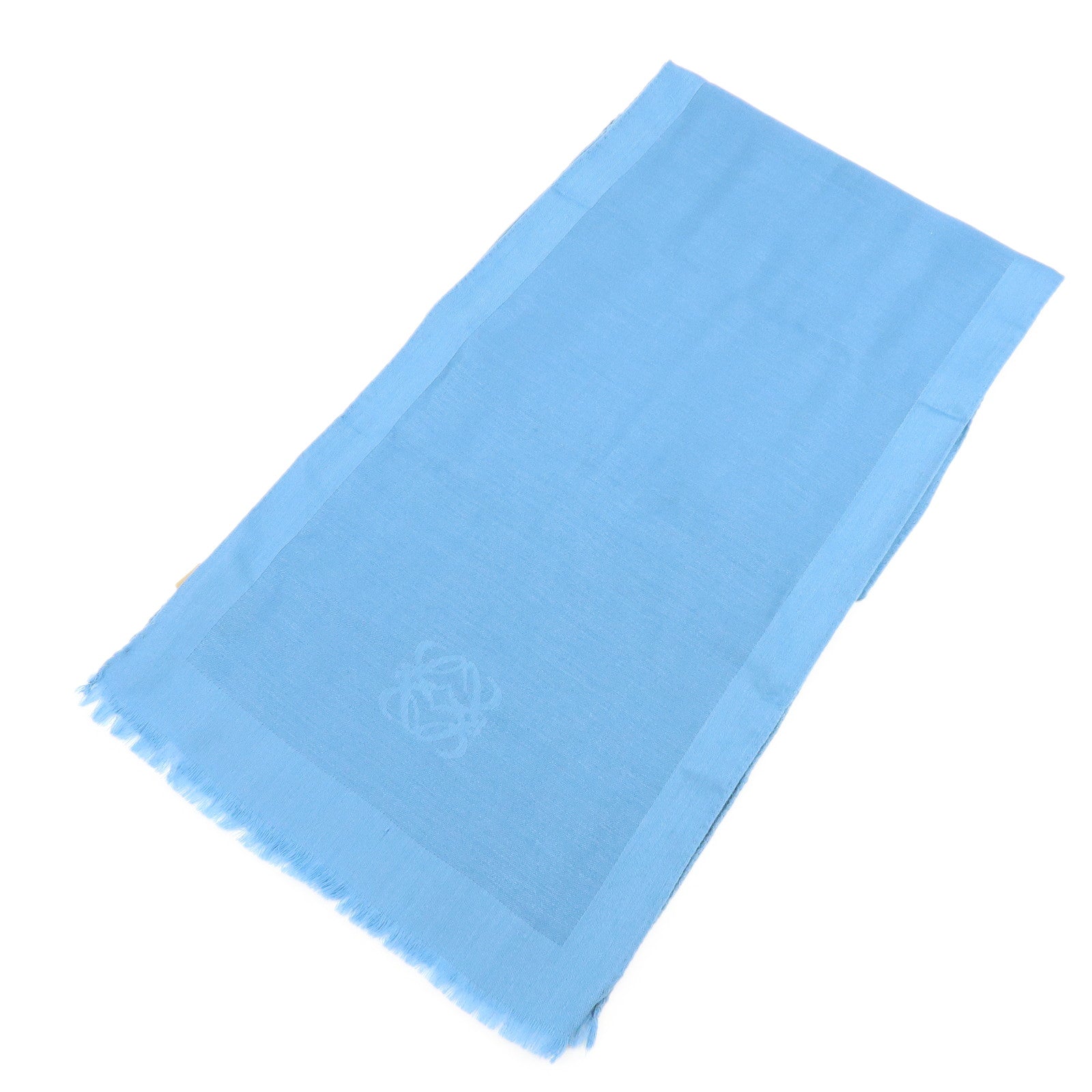 LOEWE Anagram Wool Silk 32×184 Scarf Blue