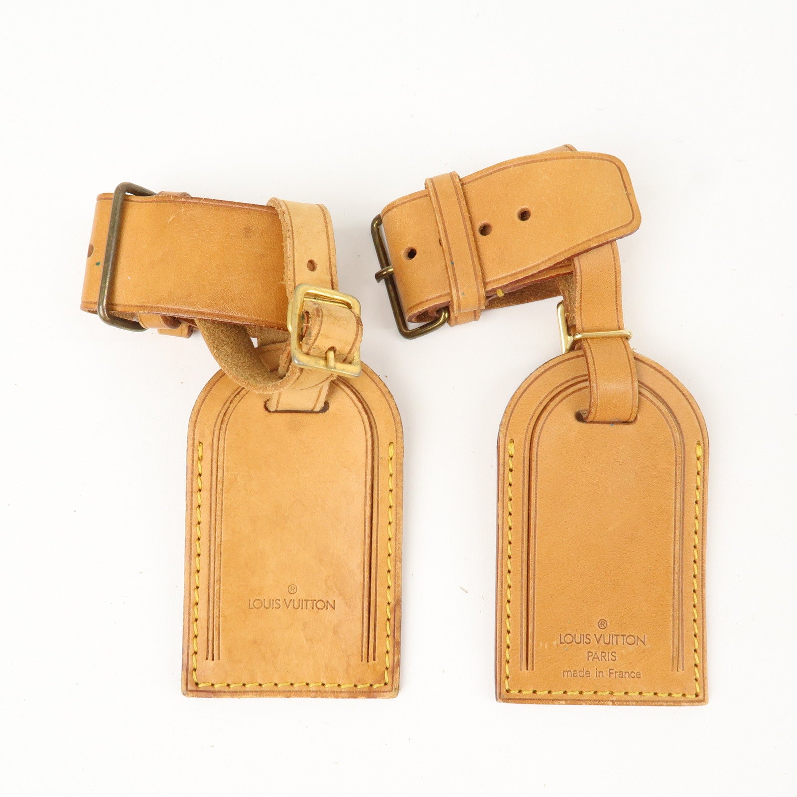 Louis Vuitton Set of 10Nume Leather Name Tag & Poignet Natural Used