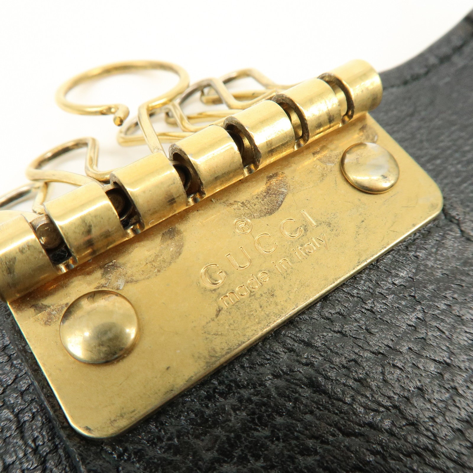 GUCCI GG Marmont Leather 6 Rings Key Case Key Holder Black 435305