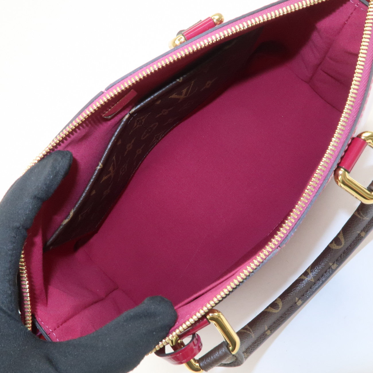 Louis Vuitton Vernis Monogram Tote Miroir 2Way Bag Magenta M54640