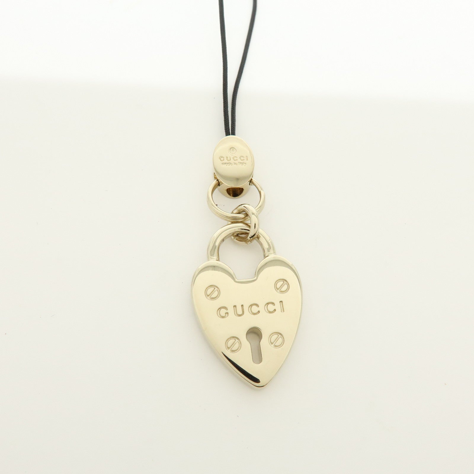 GUCCI Set of 2 Metal Bag Charm Key Chain Green Gold 138248