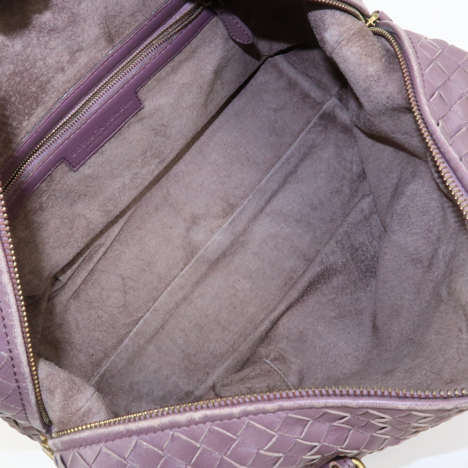 BOTTEGA VENETA Intrecciato Leather Boston Bag Purple 173398