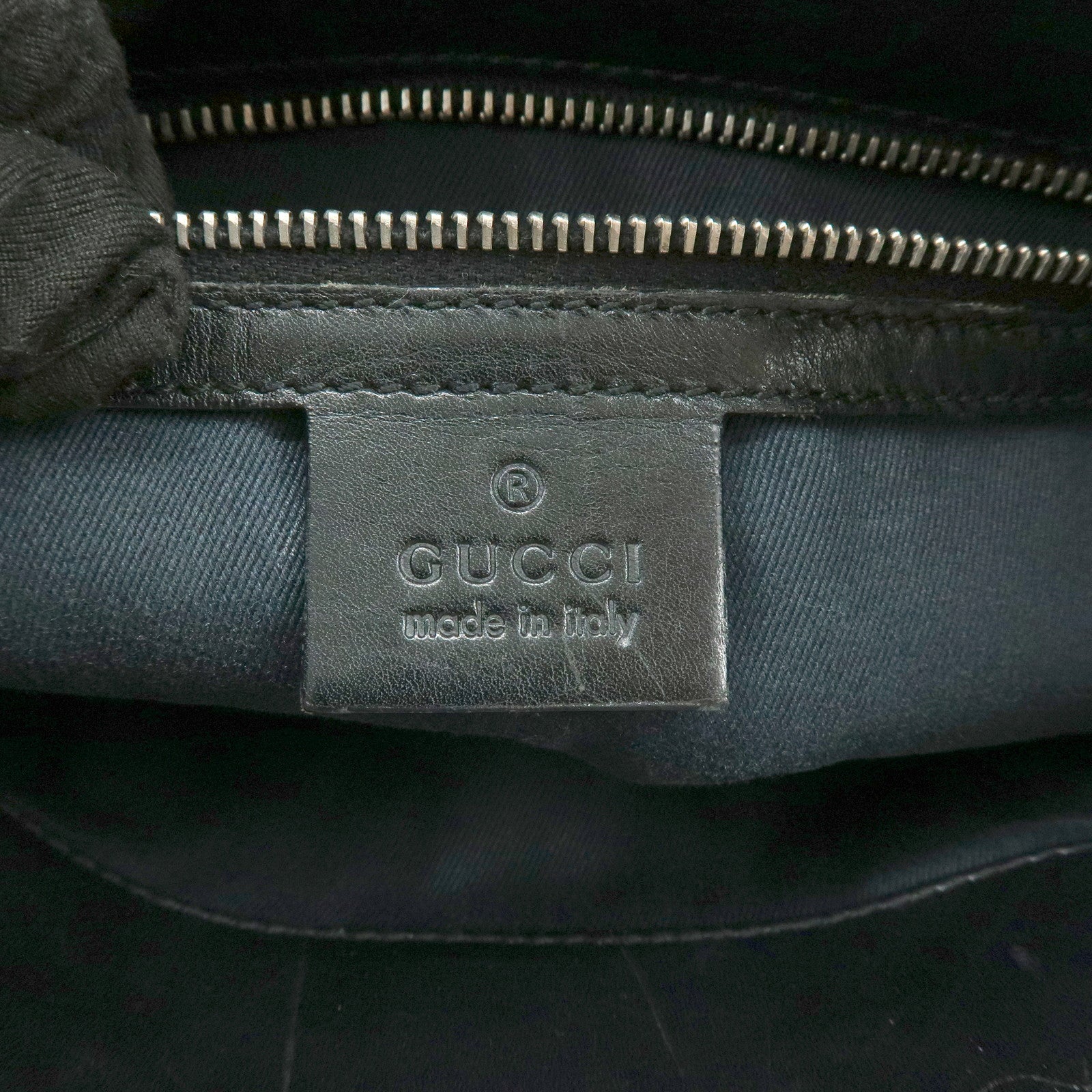 GUCCI GG Monogram Canvas Leather Tote Bag Hand Bag Black 107757