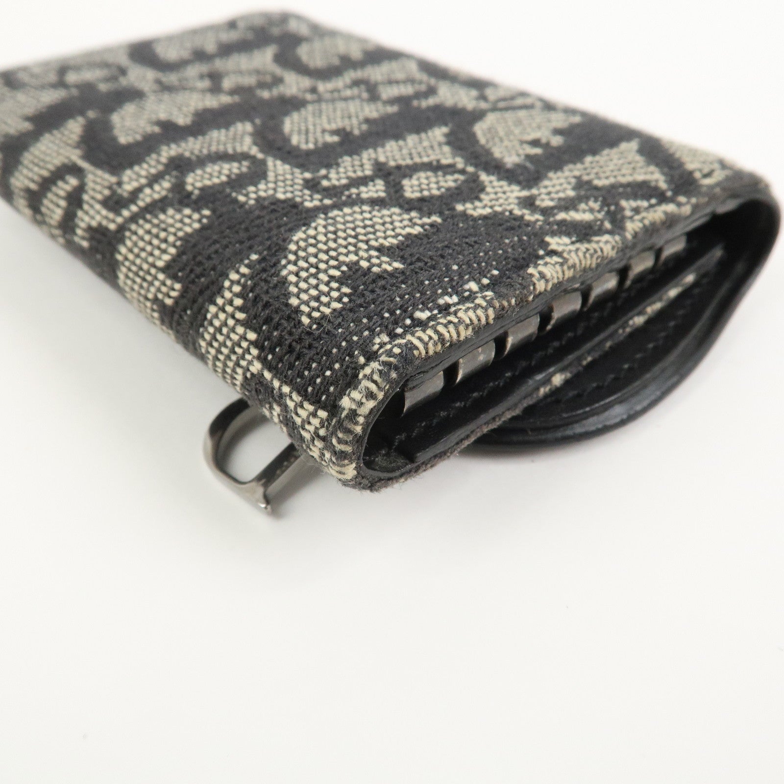 Christian Dior Trotter Jacguard Canvas Saddle 6 Rings Key Case