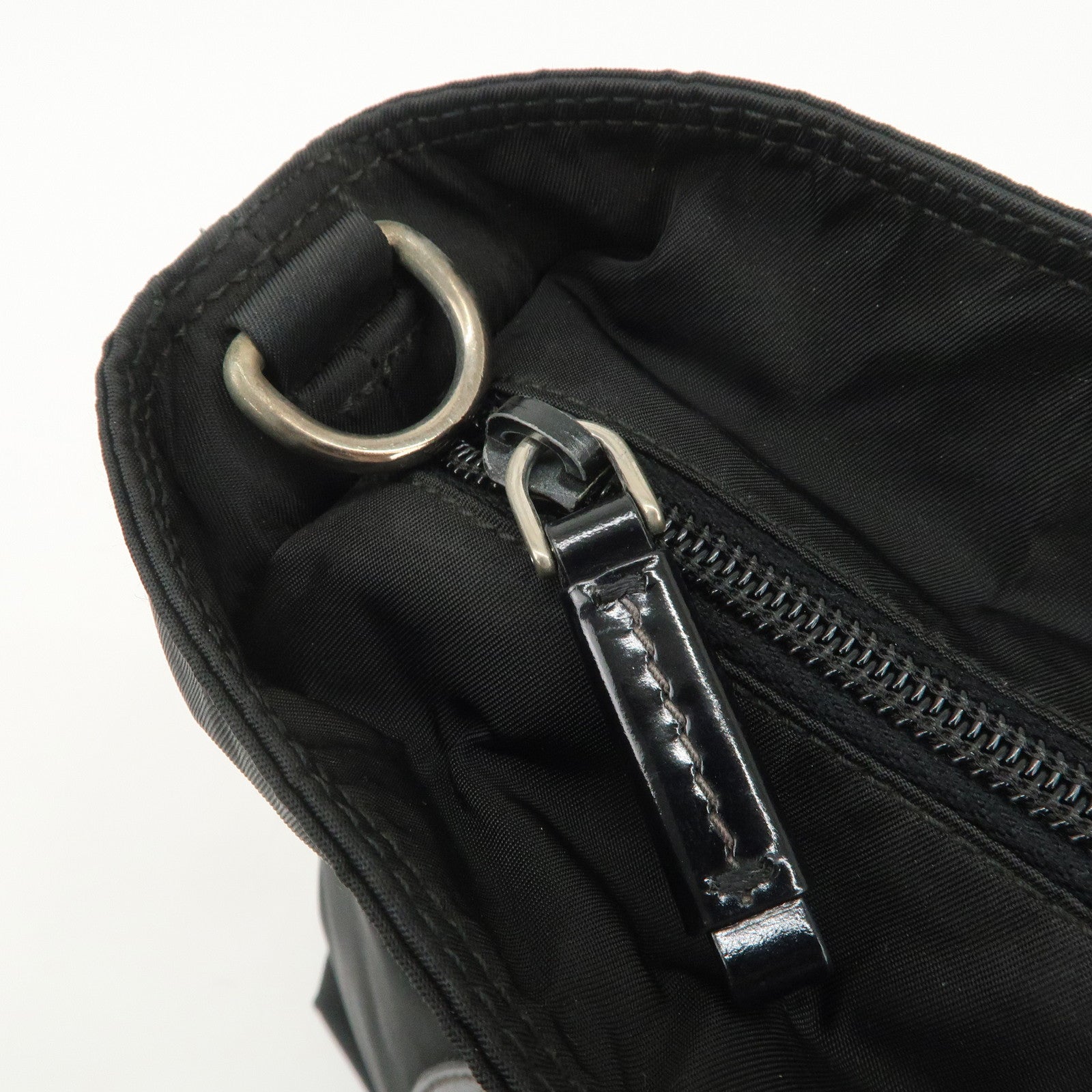 PRADA Nylon Leather 2Way Bag Hand Bag Shoulder Bag Black BR3228