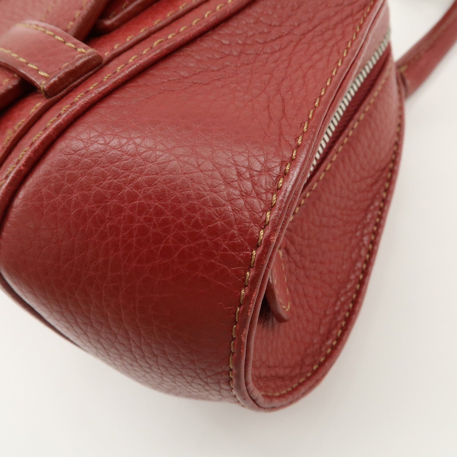 LOEWE Senda Leather Shoulder Bag Hand Bag Red