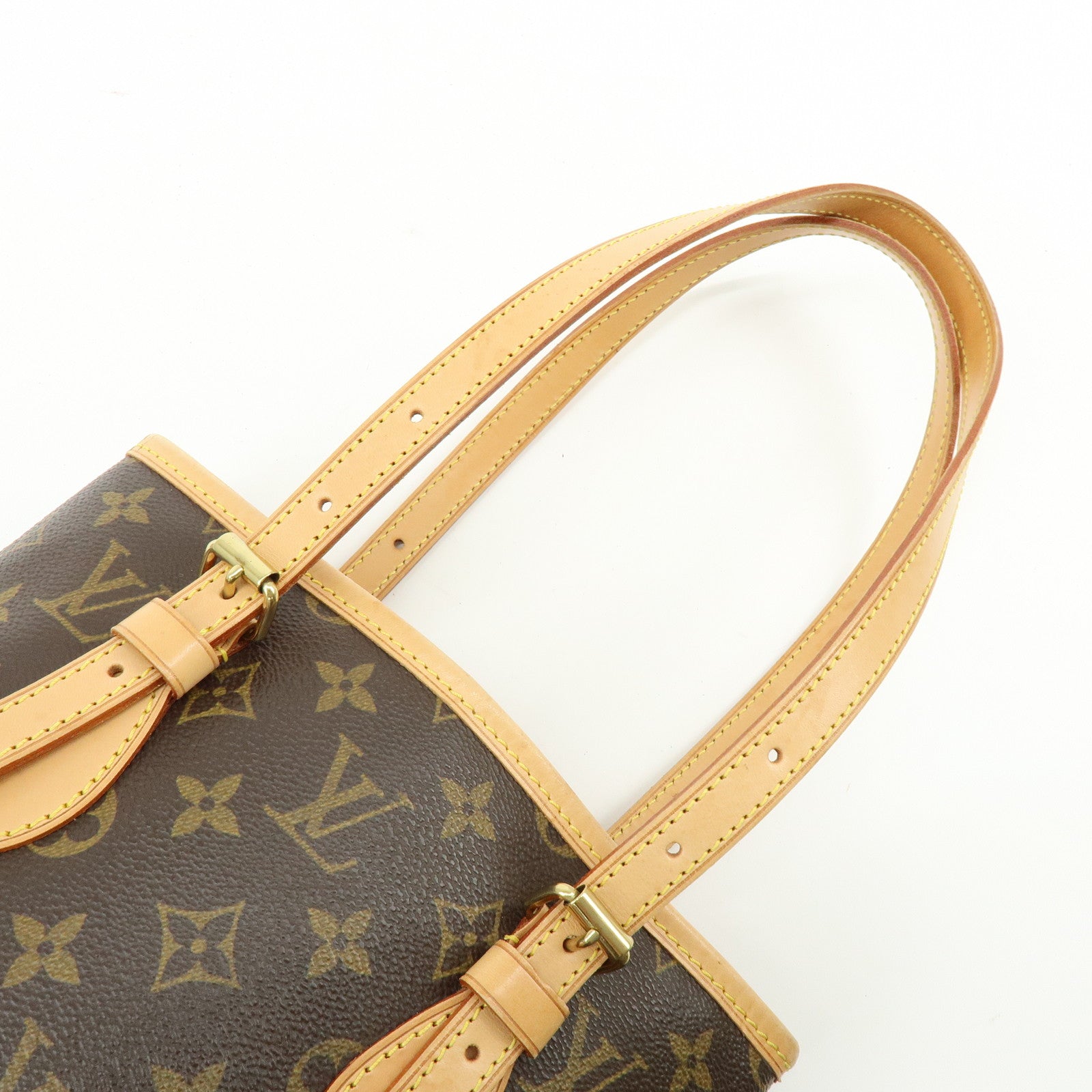 Louis Vuitton Monogram Canvas Bucket PM Hand Bag Brown M42238