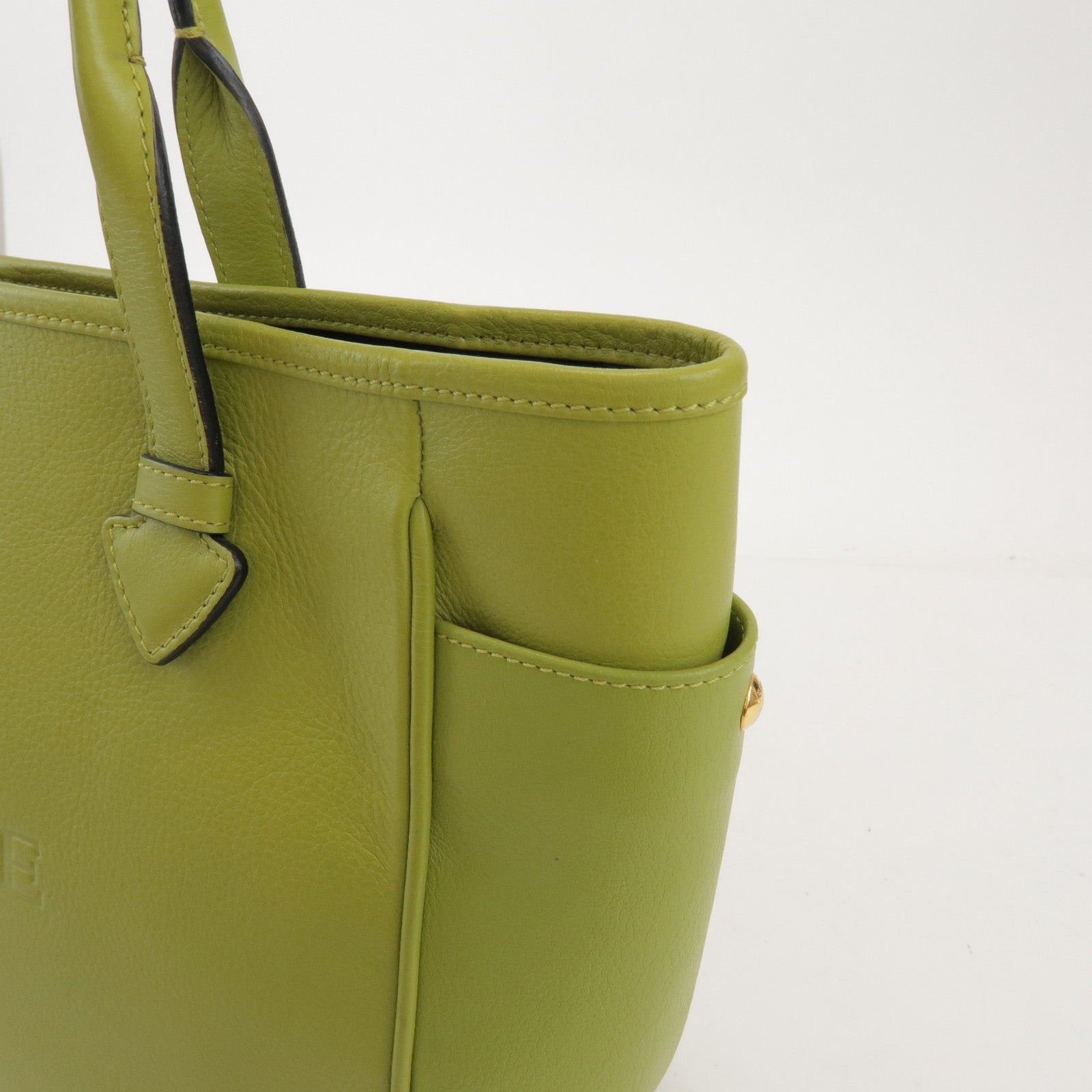 LOEWE Heritage Calf Leather Tote Bag Shoulder Bag Light Green