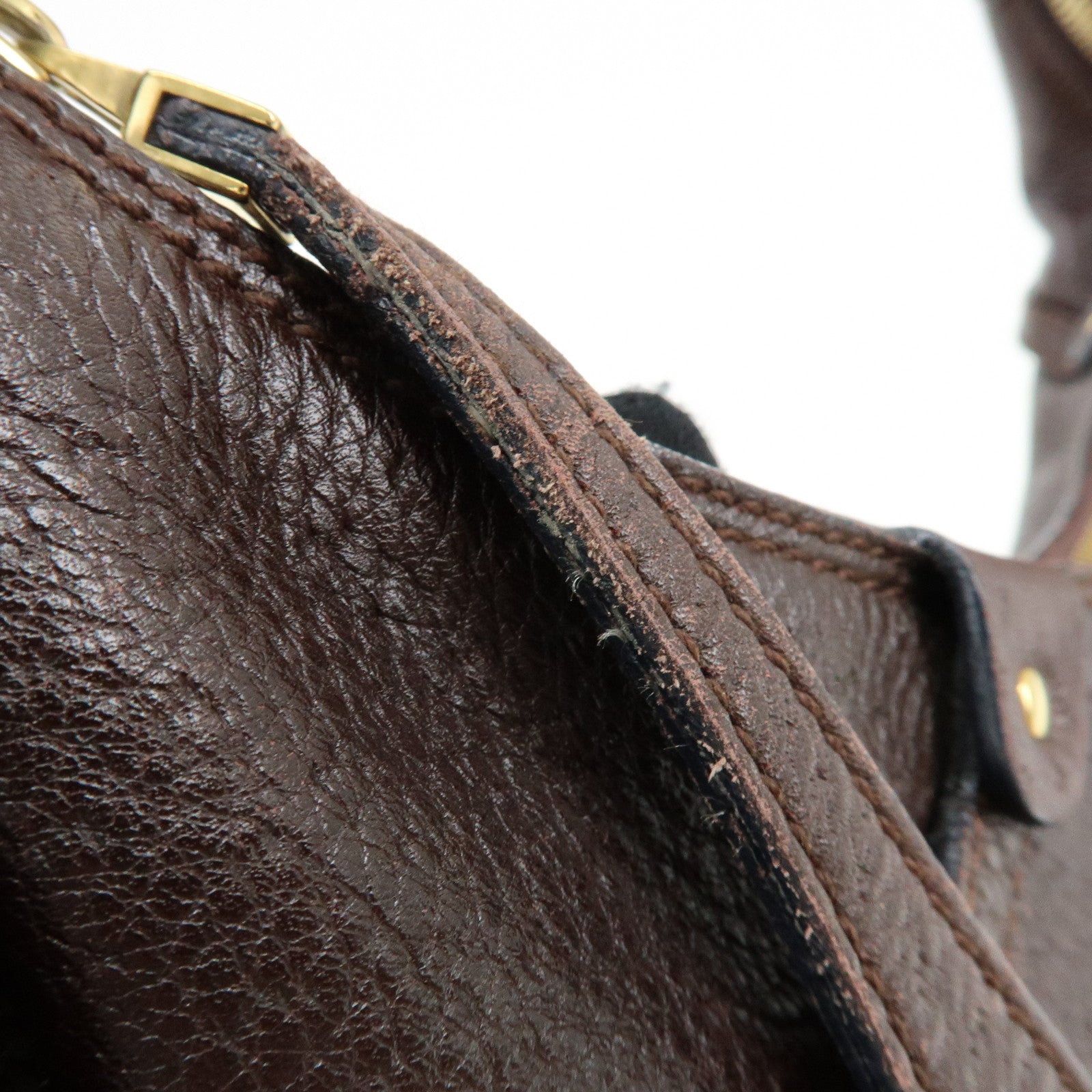 Ferragamo Gancini Leather Shoulder Bag Hand Bag Brown