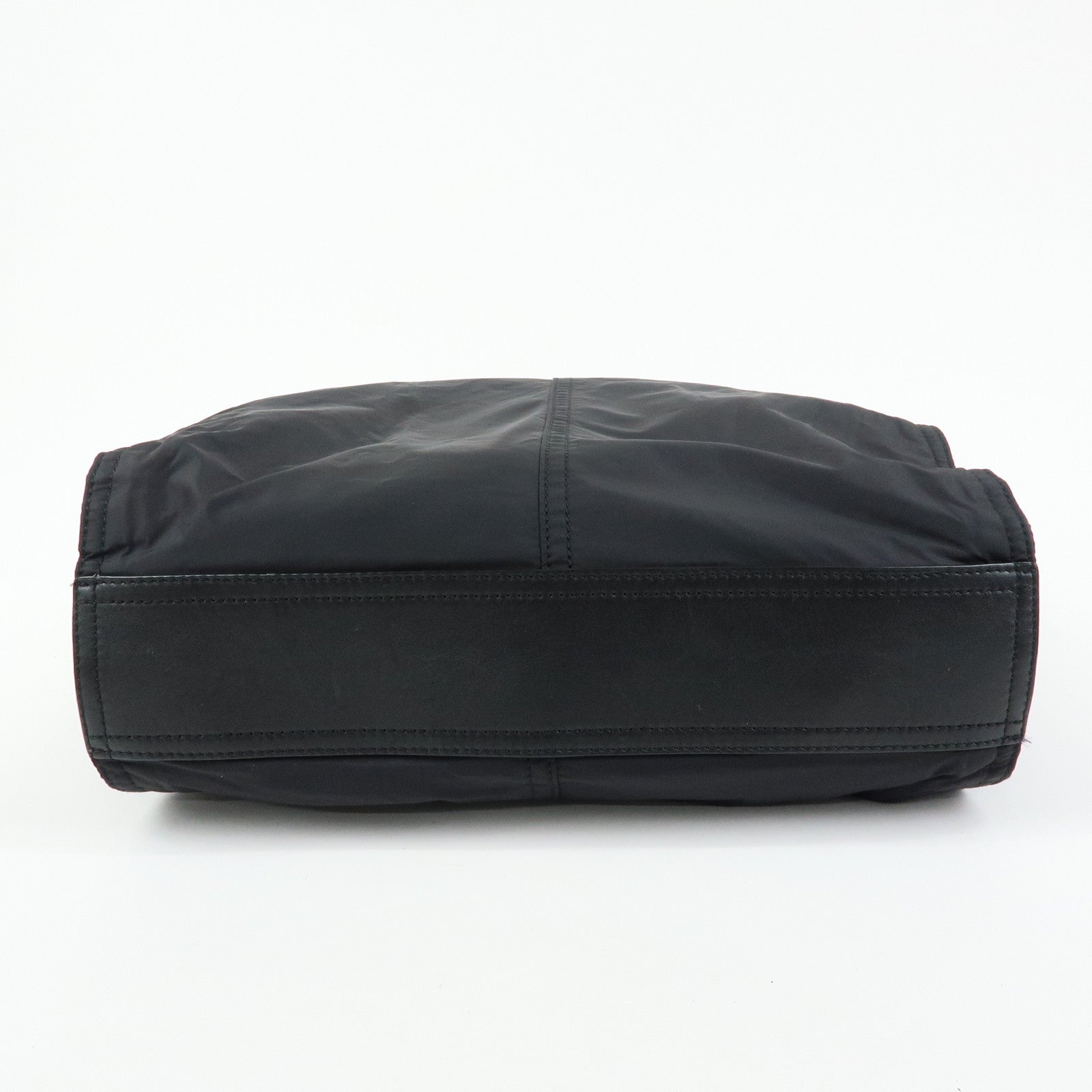 BURBERRY Nylon Leather Tote Bag Shoulder Bag Black
