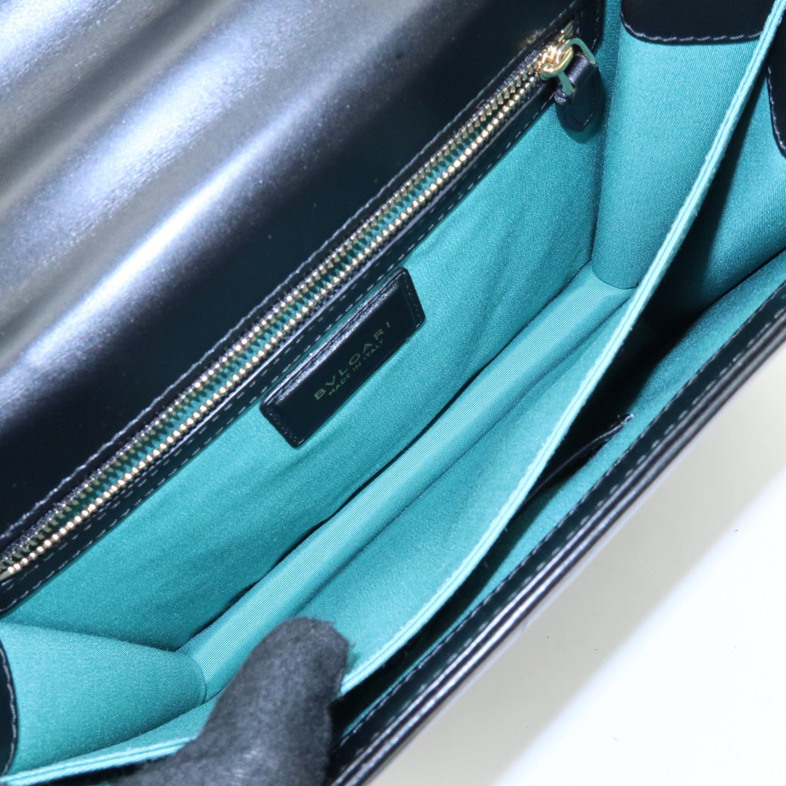 BVLGARI Serpenti Forever Top Handle Calf Leather Hand Bag Black