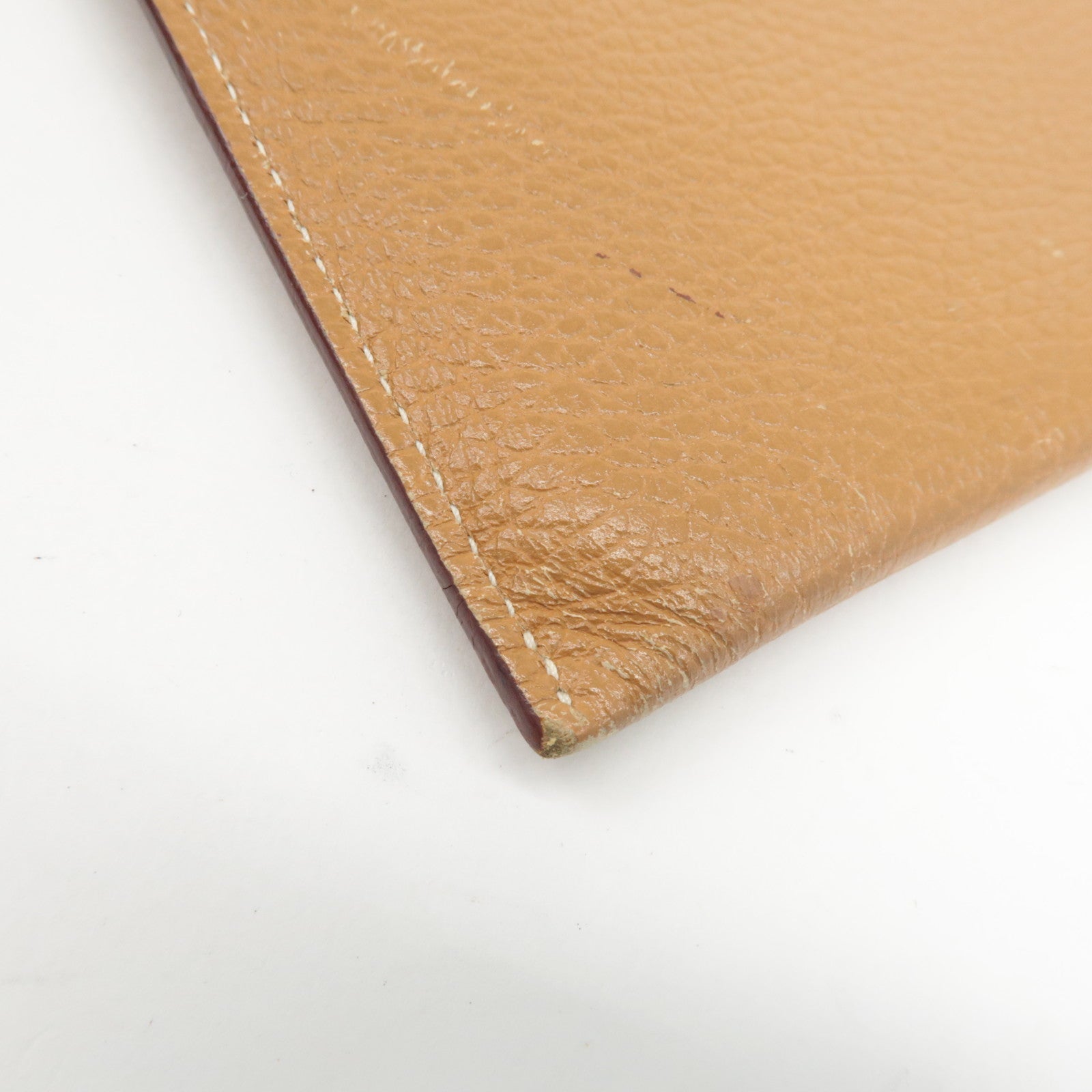 HERMES Leather Ameli H Logo Shoulder Bag Brown Silver HDW Used