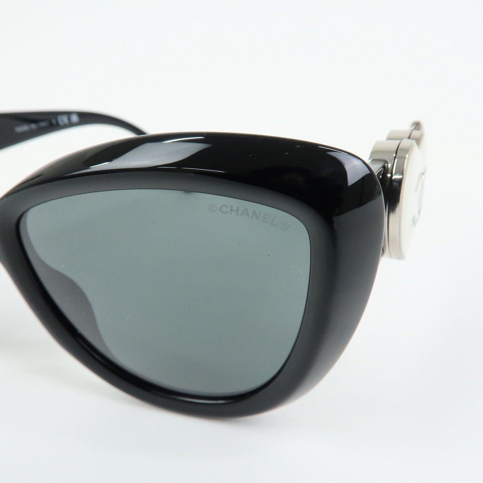 CHANEL COCO Mark Plastic Sunglasses 54▢18 140 3N S Black 5517A