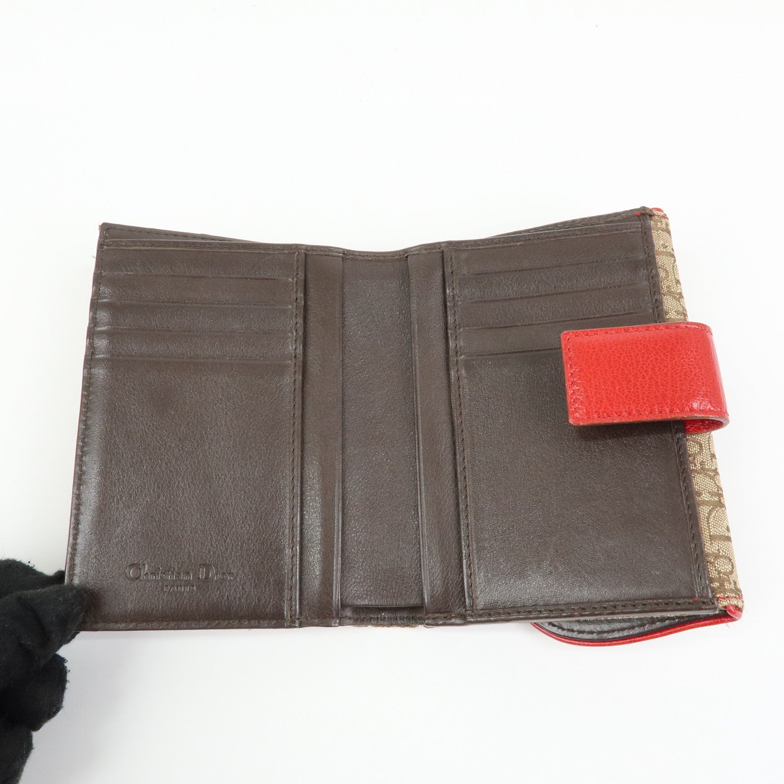 Christian Dior Rasta Trotter Saddle Jacquard Canvas Compact Wallet