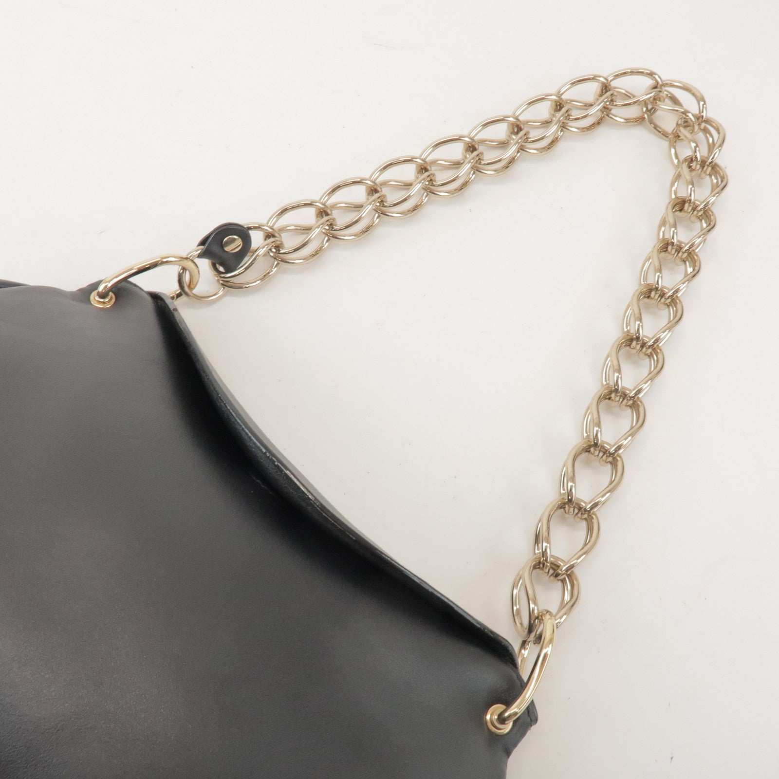Chloe Juana Leather Chain Shoulder Bag Hand Bag Black
