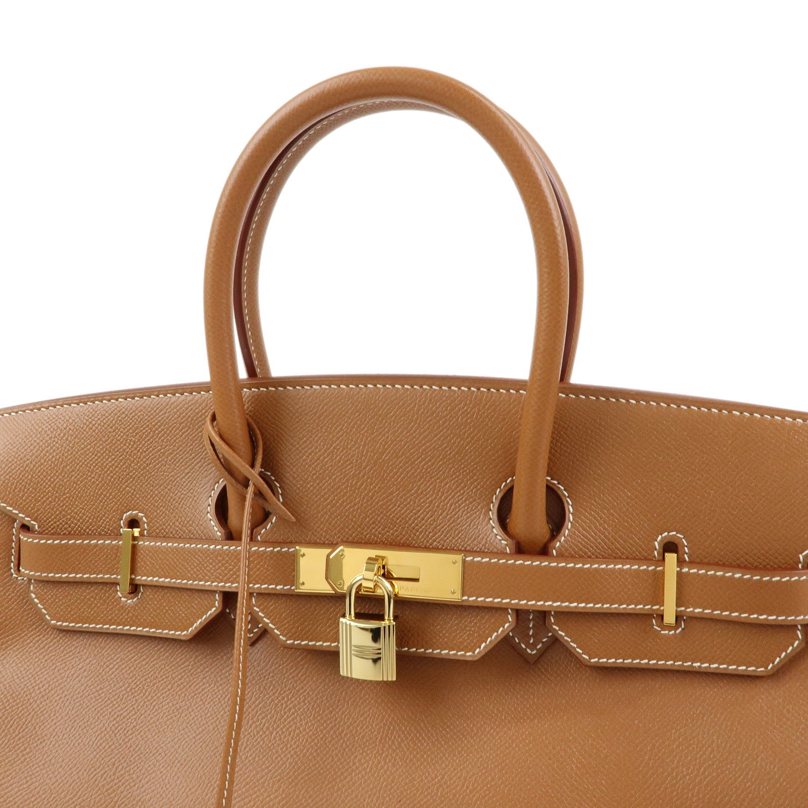 HERMES Birkin 35 Chevre Hand Bag □D Stamped Gold