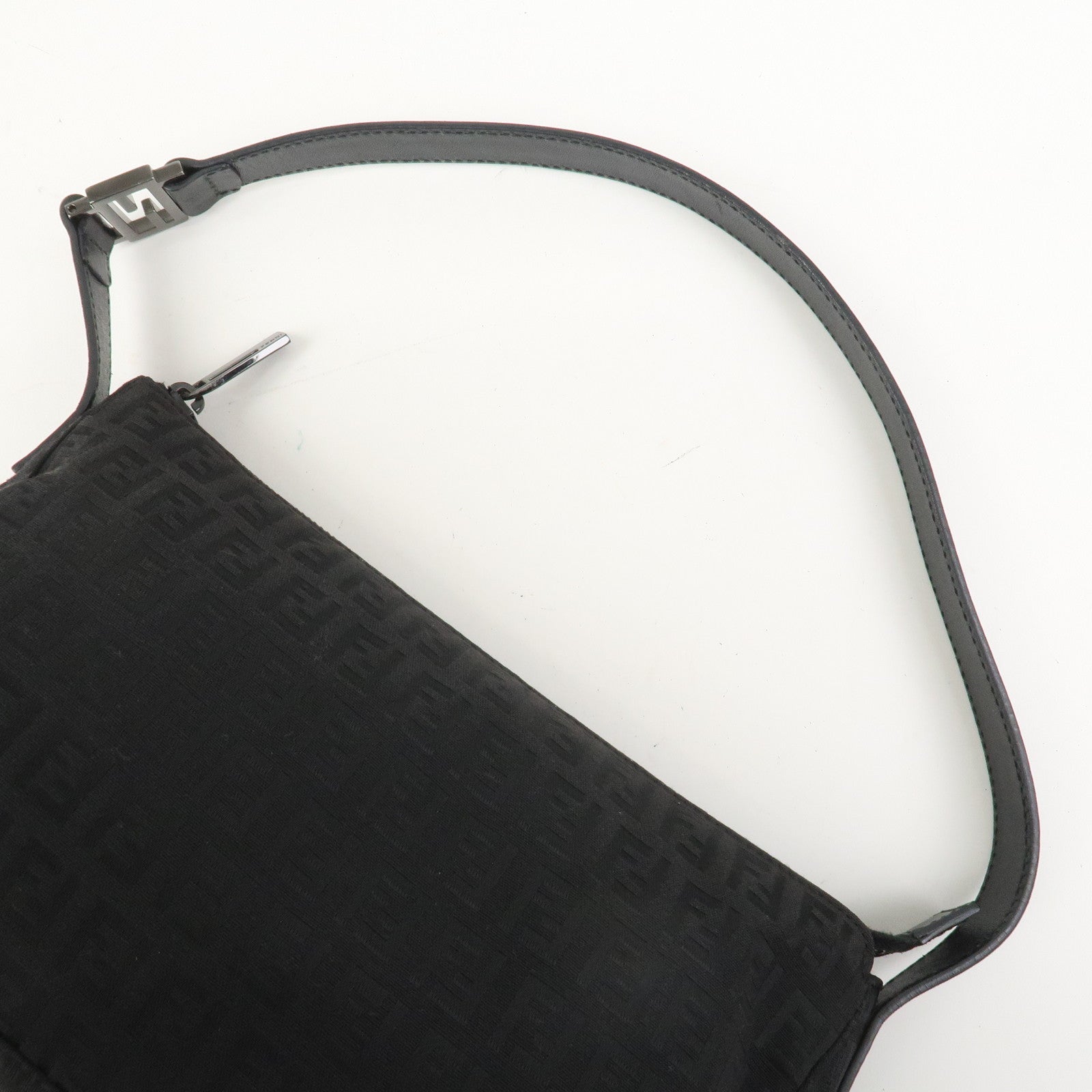 FENDI Zucchino Shoulder Bag Hand Bag Black 8BR444