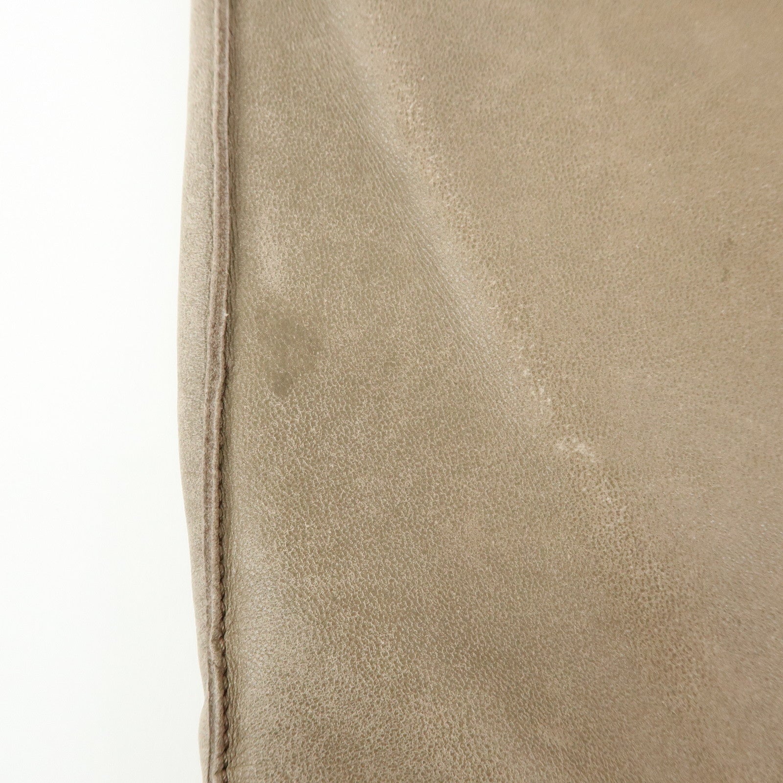 HERMES Leather Clou de Selle Shoulder Bag □M Stamped Beige