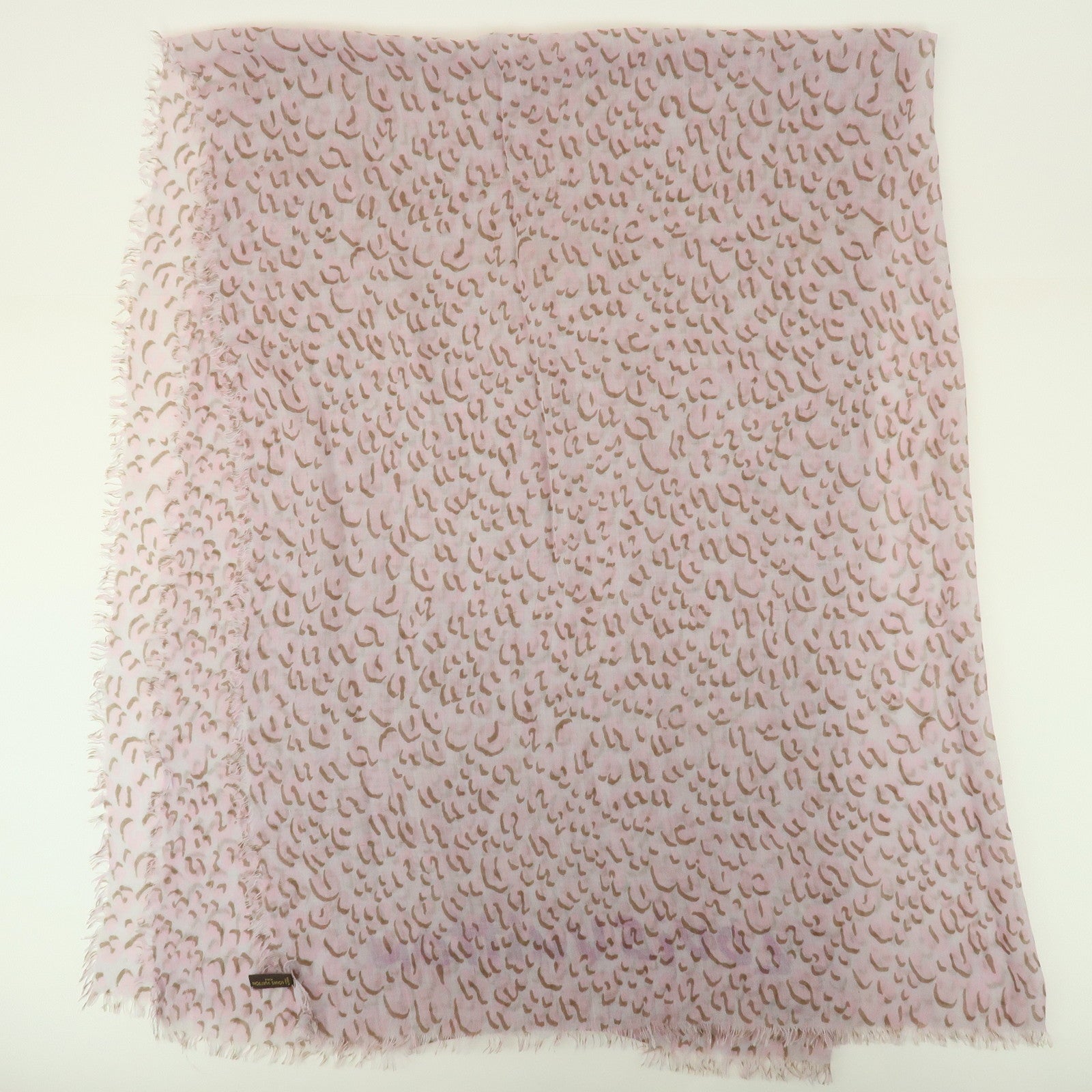 Louis Vuitton Leopard Cashmere Silk Scarf Shawl Pink Gray 413287
