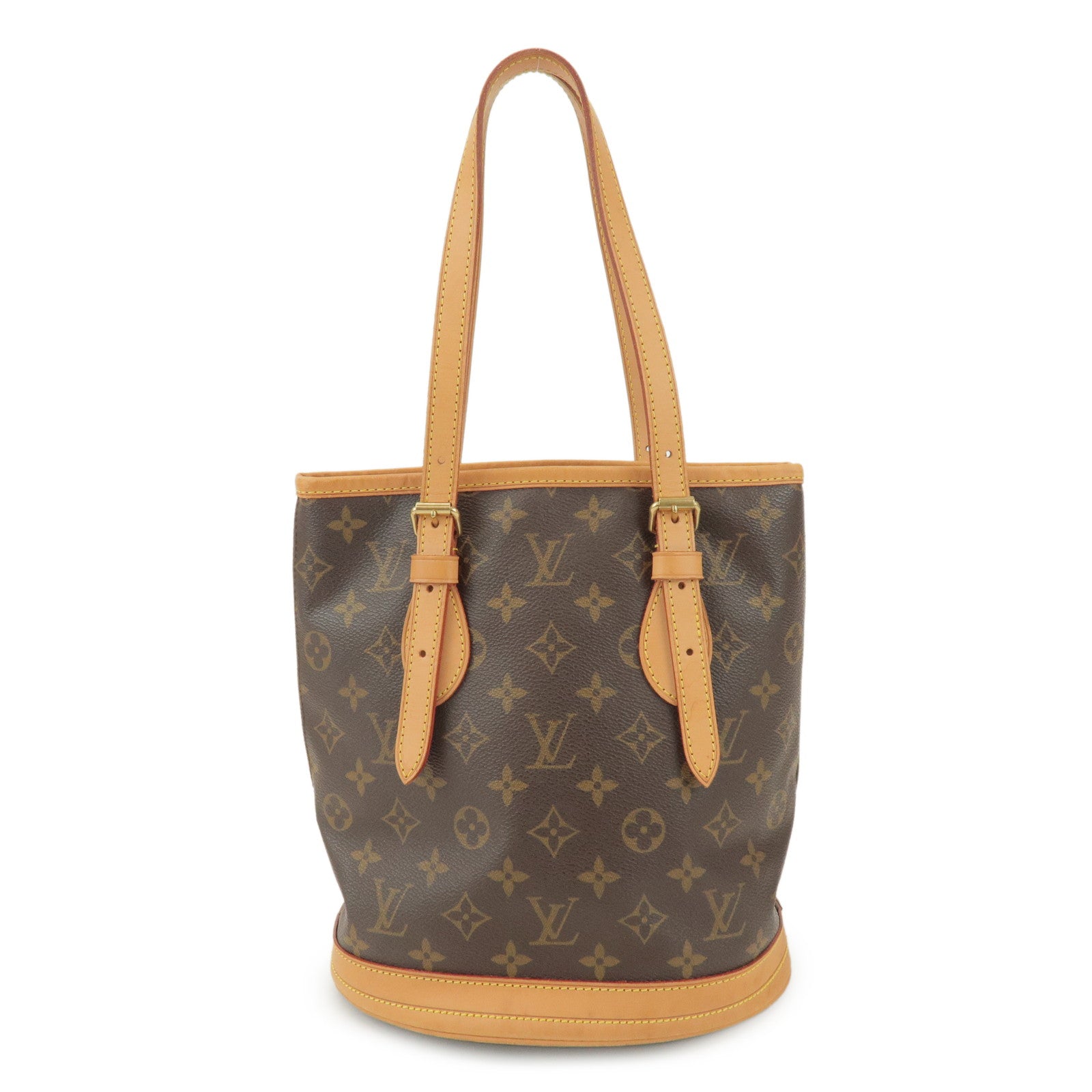 Louis Vuitton Monogram Canvas Bucket PM Hand Bag Brown M42238