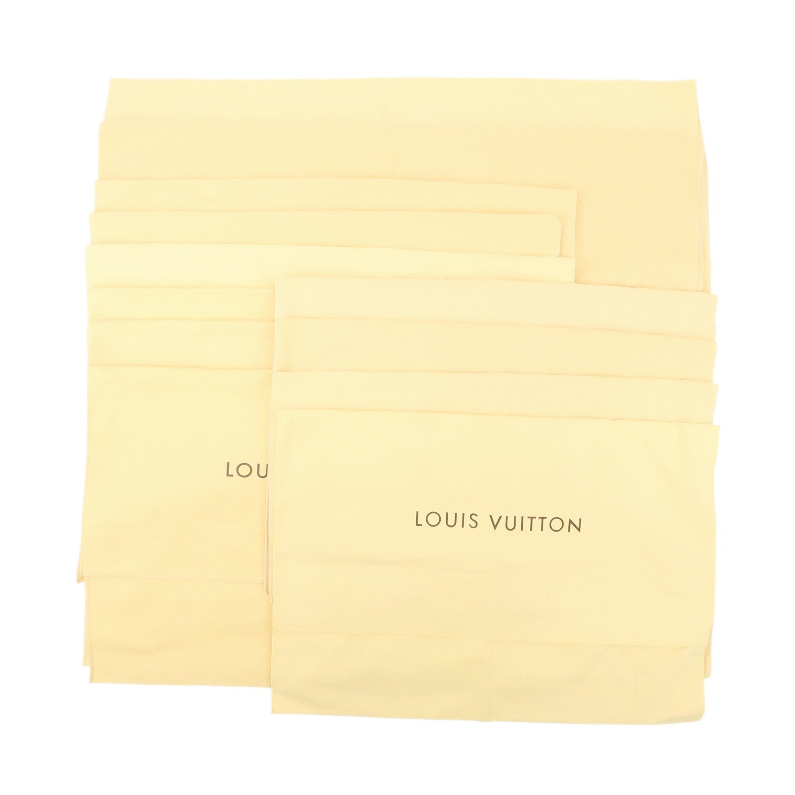 Louis Vuitton LV Logo Set Of 12 Dust Bag Storage Bag Flap Style Beige Used