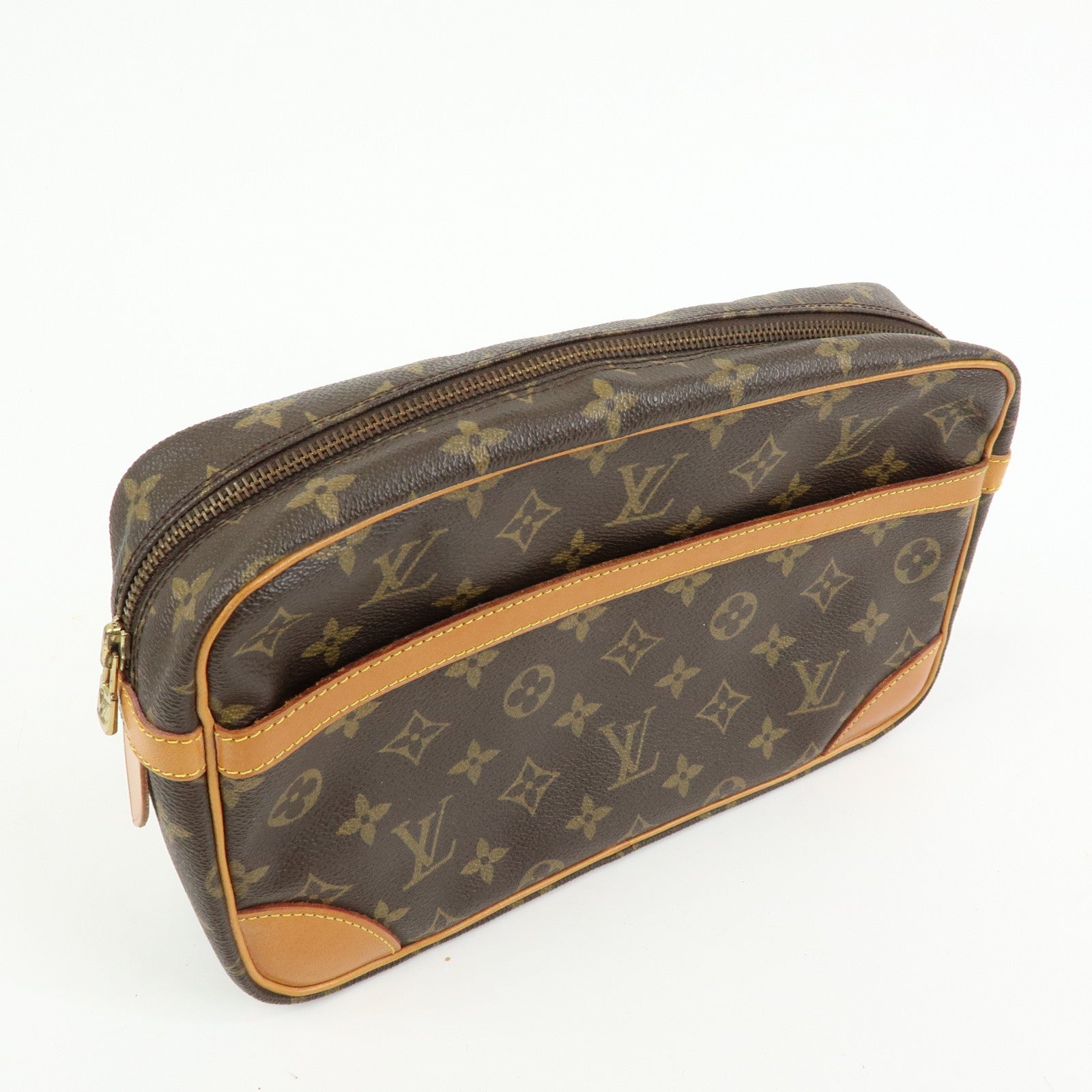 Louis Vuitton Monogram Compiegne 28 Pouch Clutch Bag Brown M51845