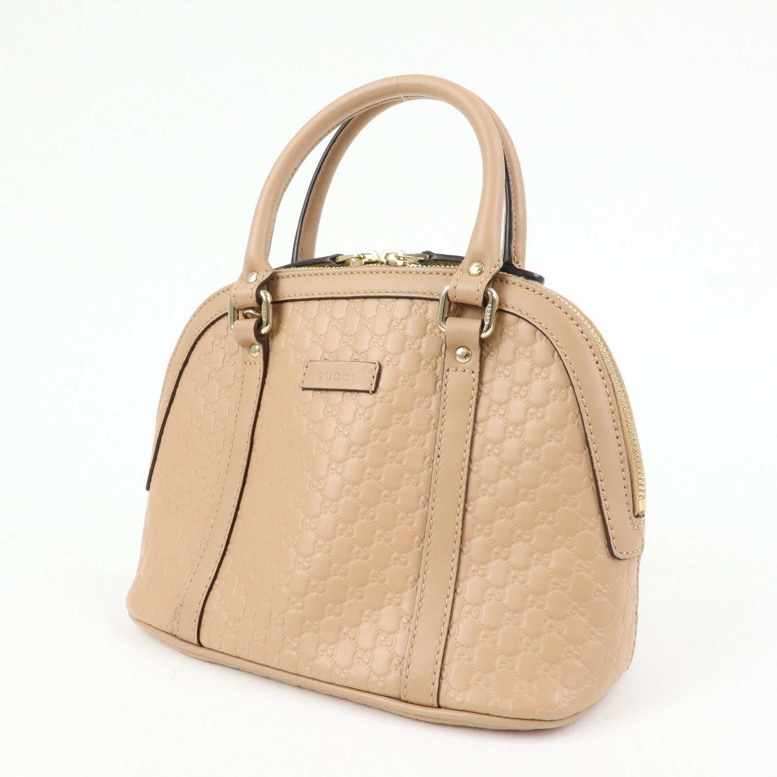 GUCCI Microguccissima Leather 2Way Bag Hand Bag Beige 449654