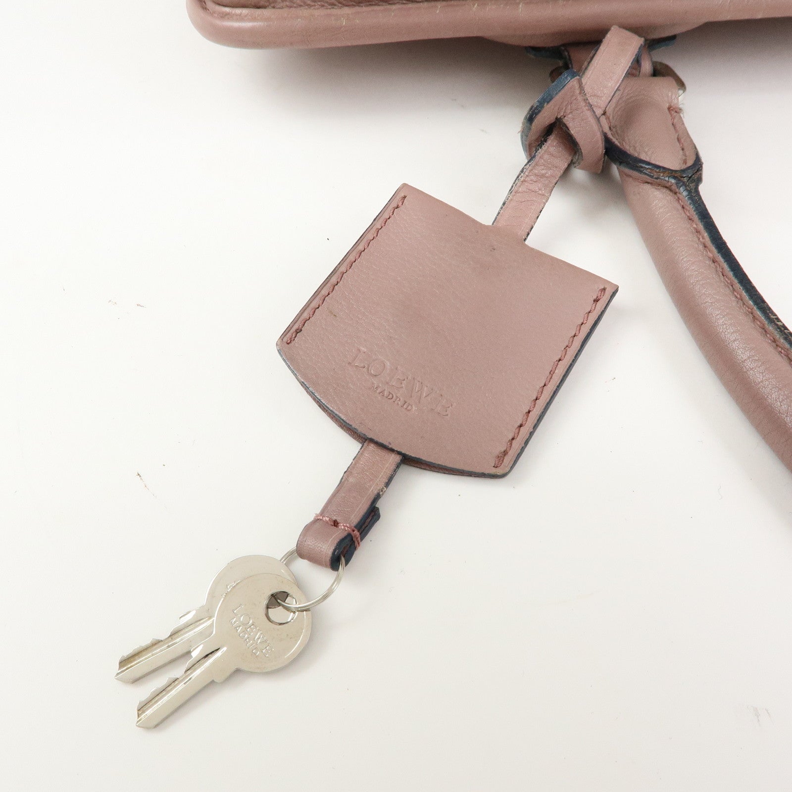 LOEWE Anagram Amazona 36 Leather Hand Bag Boston Bag Pink