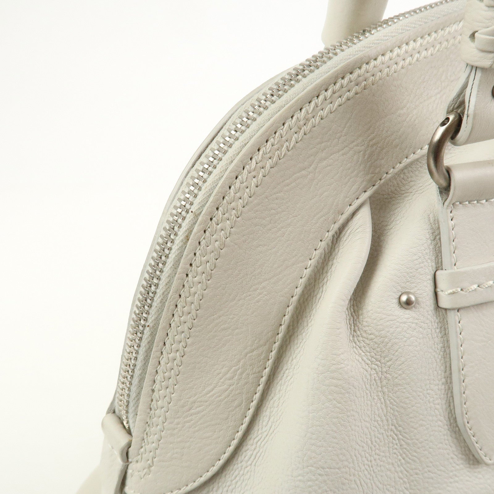 Christian Dior Leather Shoulder Bag Hand Bag White 10-RU-0037