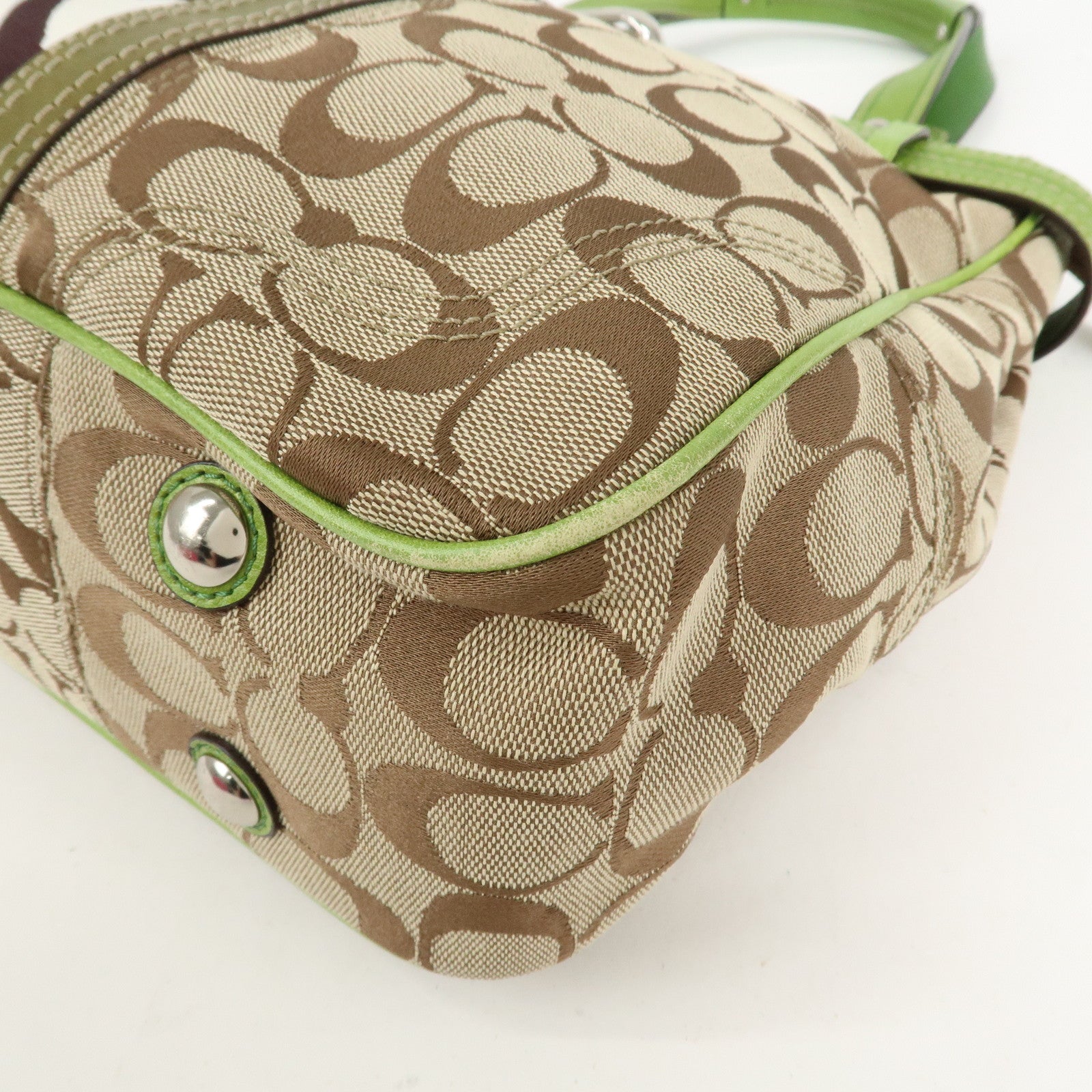 COACH Signature POPPY Set of 2 Canvas Leather Shoulder Hand Bag