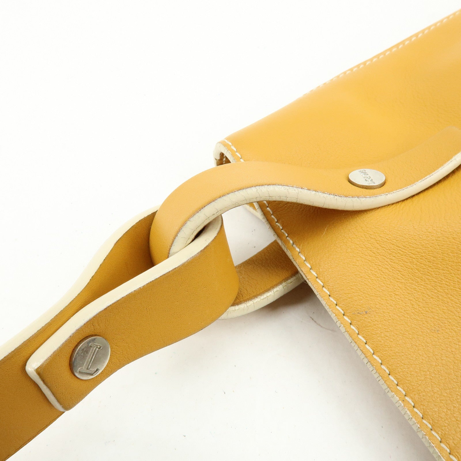 LOEWE Leather Shoulder Bag Hand Bag Light Brown