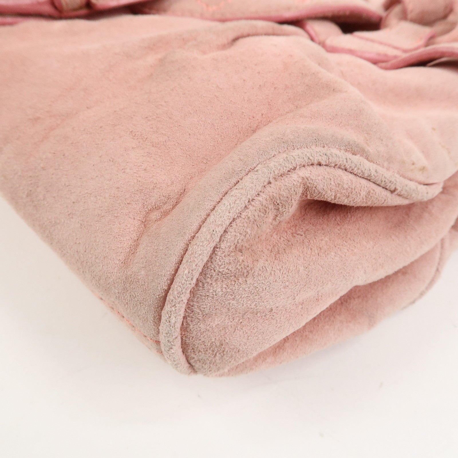 LOEWE Anagram Suede Shoulder Bag Hand Bag Pink