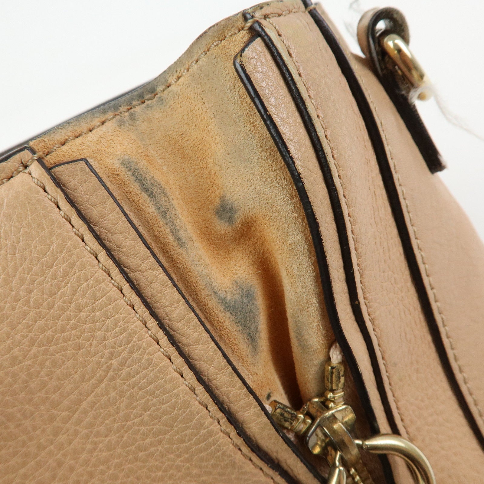 Chloe Leather 2Way Bag Shoulder Bag Hand Bag Beige Authentic Used F/S