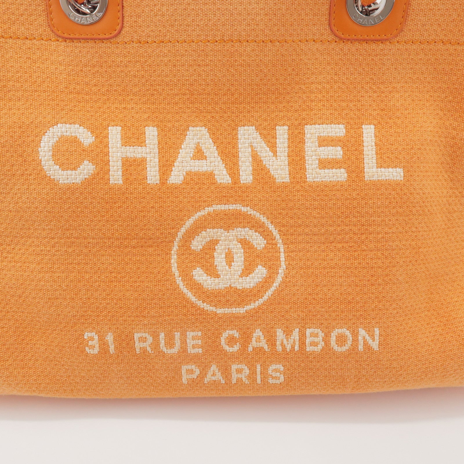 CHANEL Deauville MM Straw Leather Tote Bag Shoulder Bag A67001