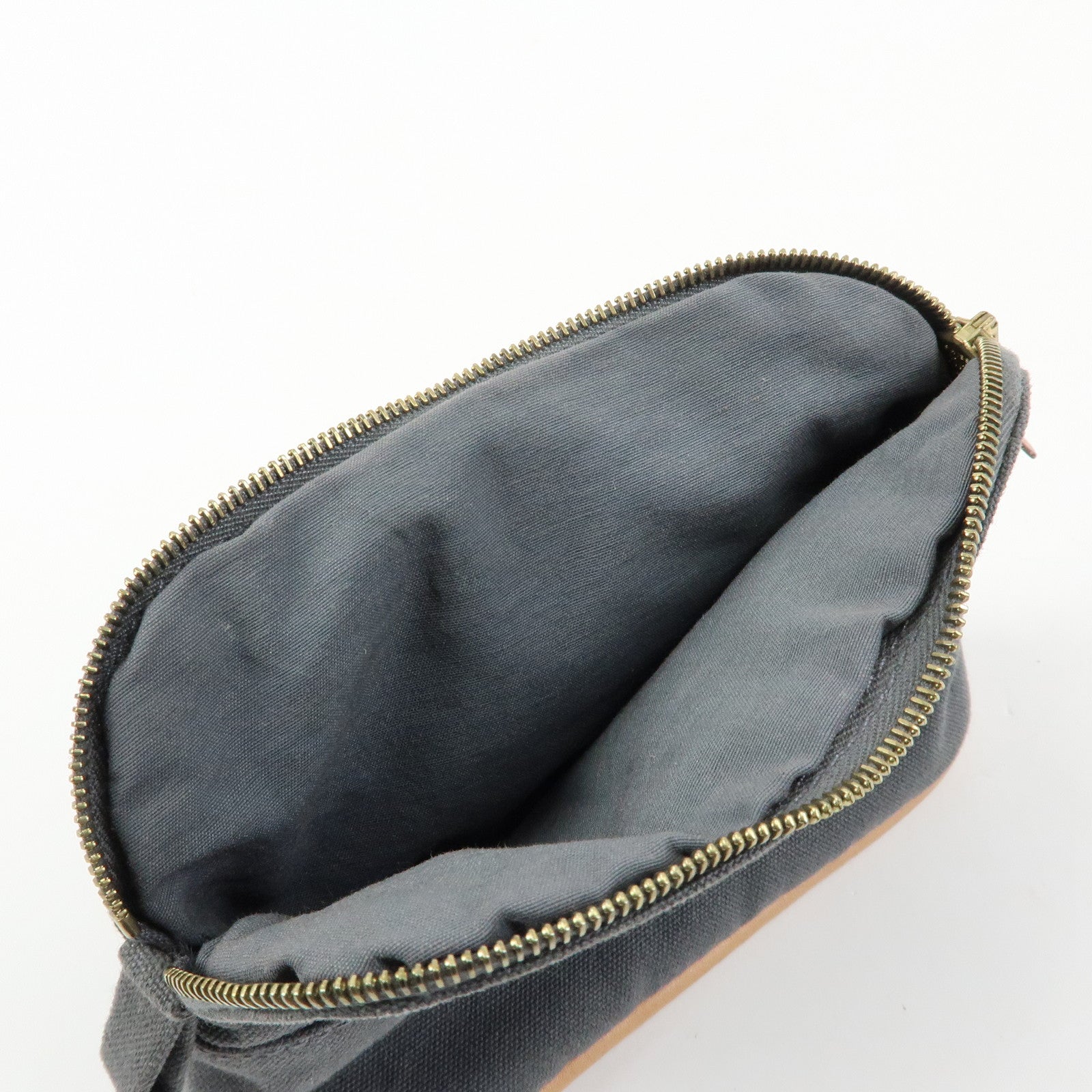HERMES Set of 2 Bolide Mini 16 Canvas Leather Pouch Pink Grey
