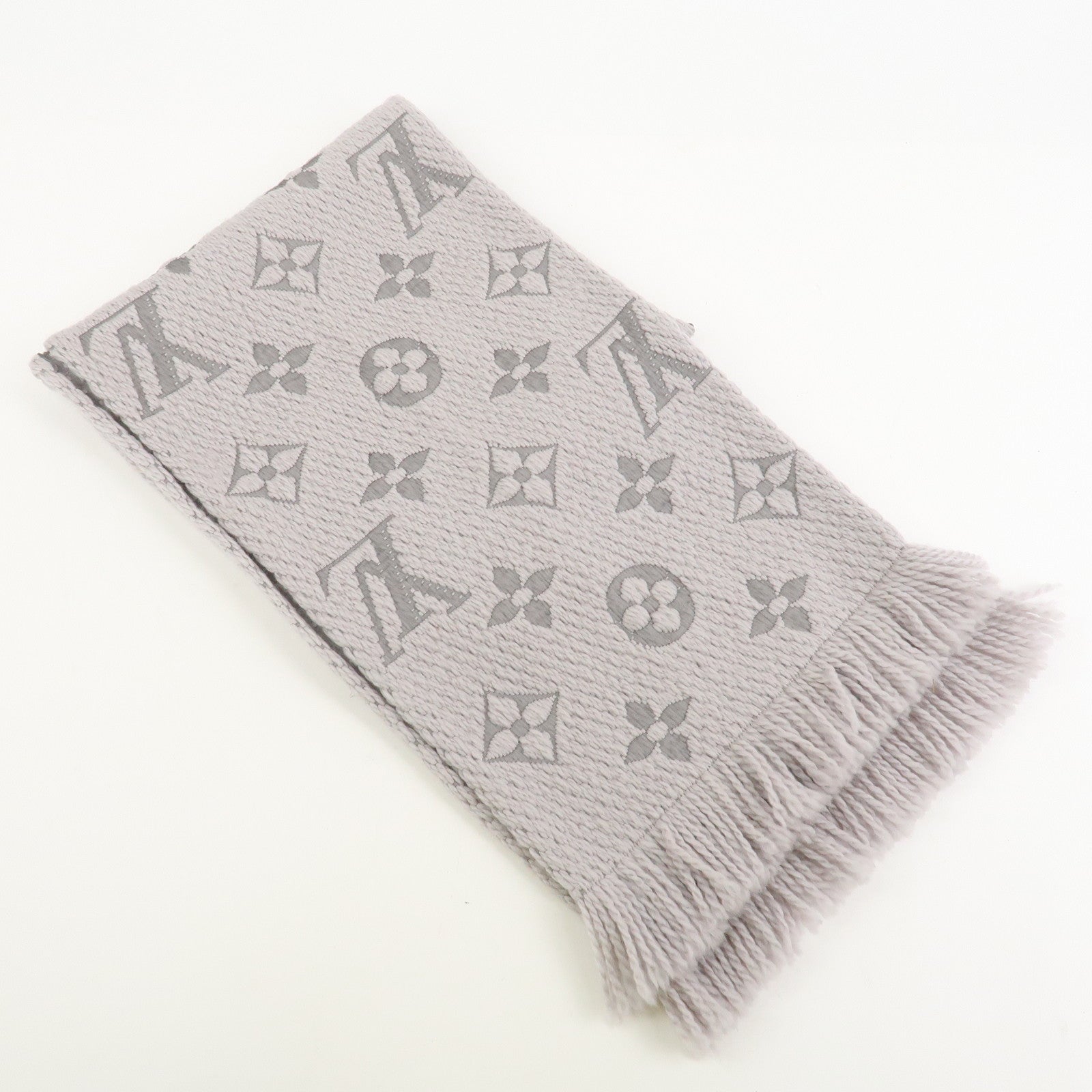 Louis Vuitton Monogram Escharp Logomania Scarf Gris Perle M74742