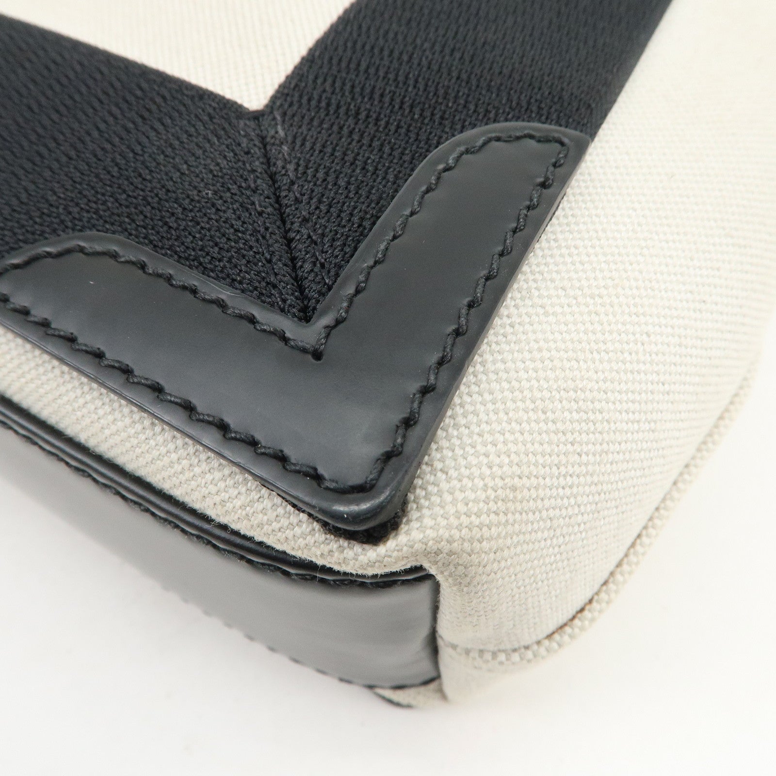 BALENCIAGA Navy Cabas XS Canvas Calf Skin 2Way Hand Bag 390346