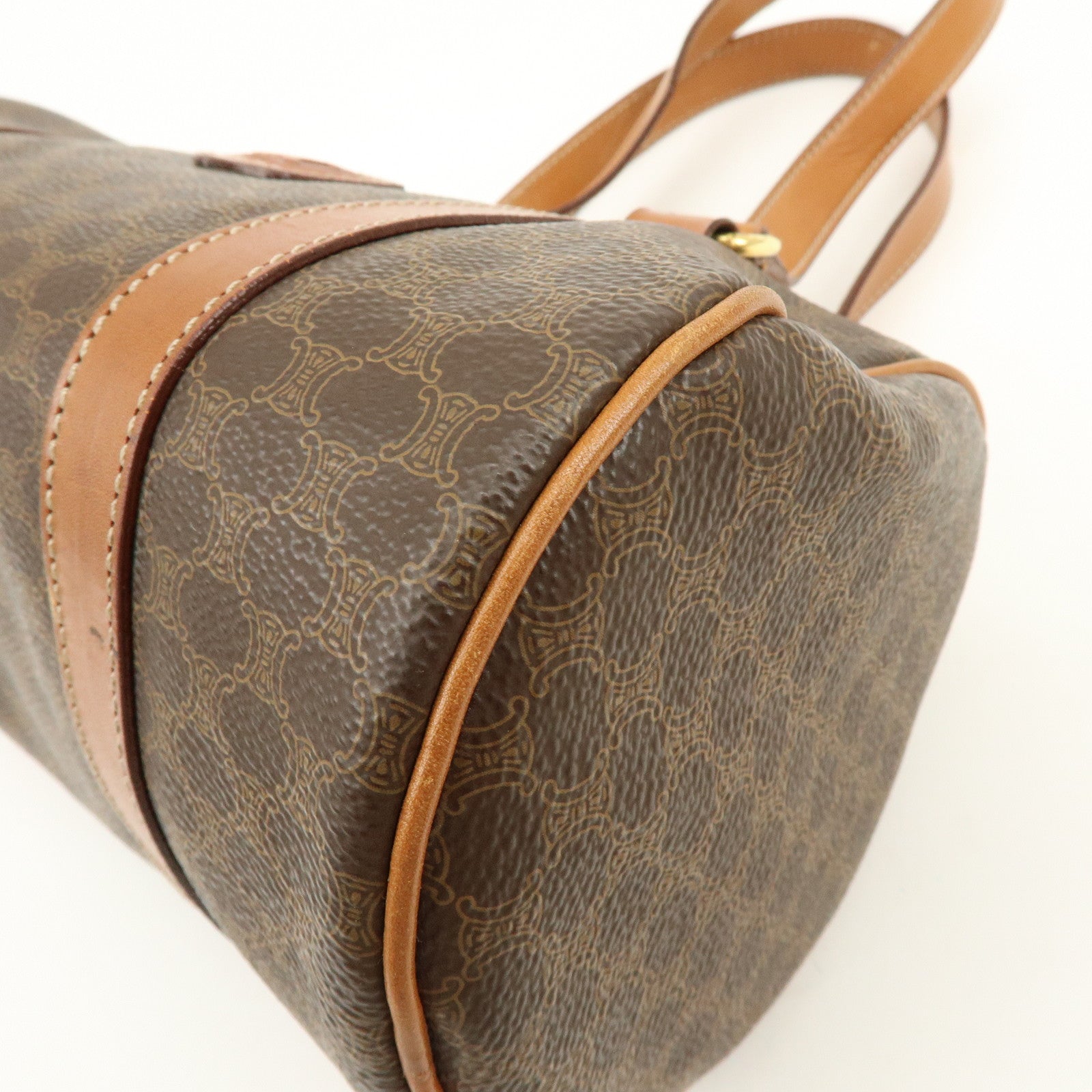 CELINE Macadam PVC Leather Shoulder Bag Hand Bag Brown