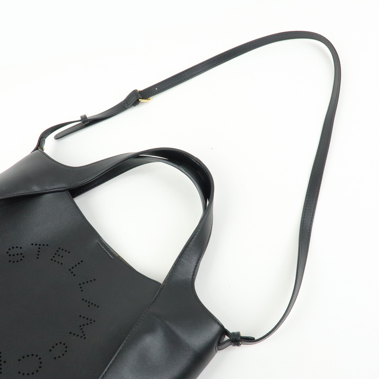 STELLA MCCARTNEY Faux Leather 2Way Bag Hand Shoulder Bag Black