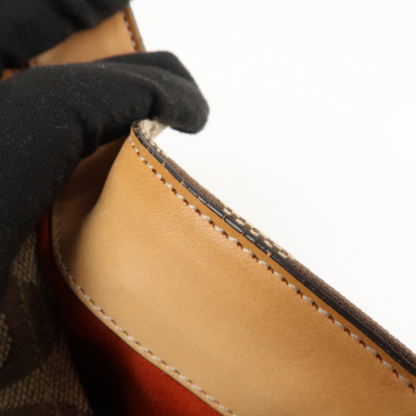 COACH Set Of 2 Canvas Leather Shoulder Bag Hand Bag Brown Beige