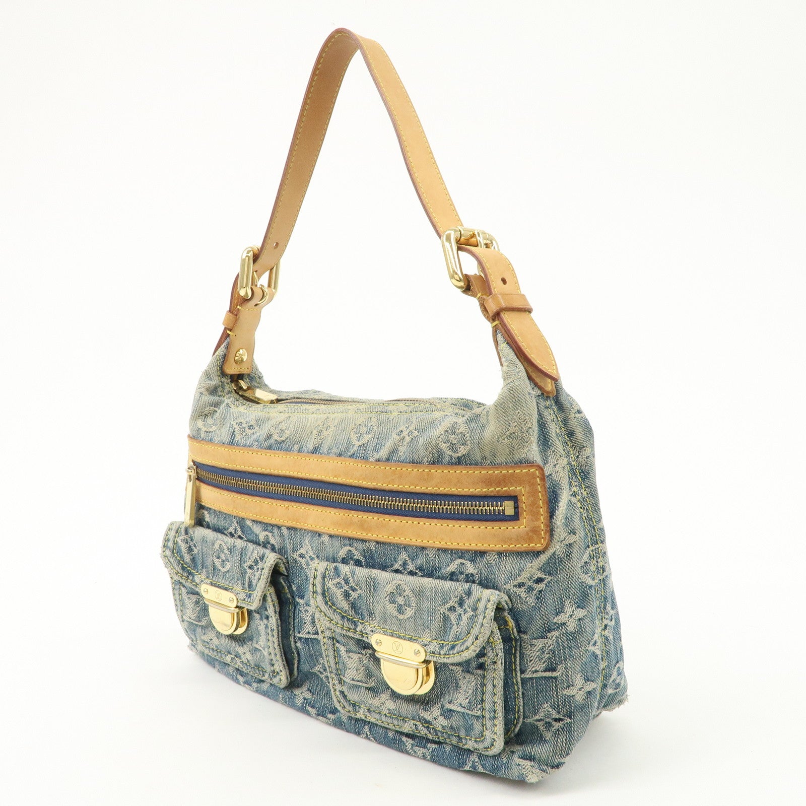 Louis Vuitton Monogram Denim Baggy PM 2Way Bag Shoulder Bag M95049 Used