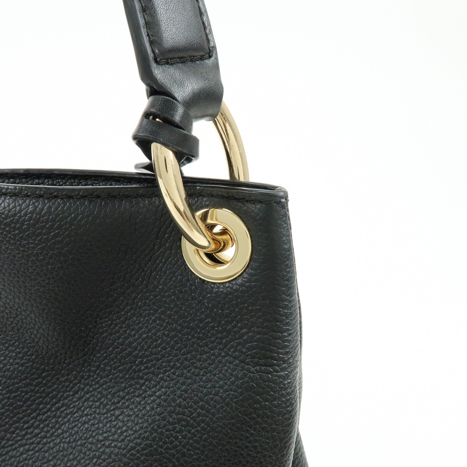 MICHAEL KORS Nicole Leather Shoulder Bag Tote Bag Black