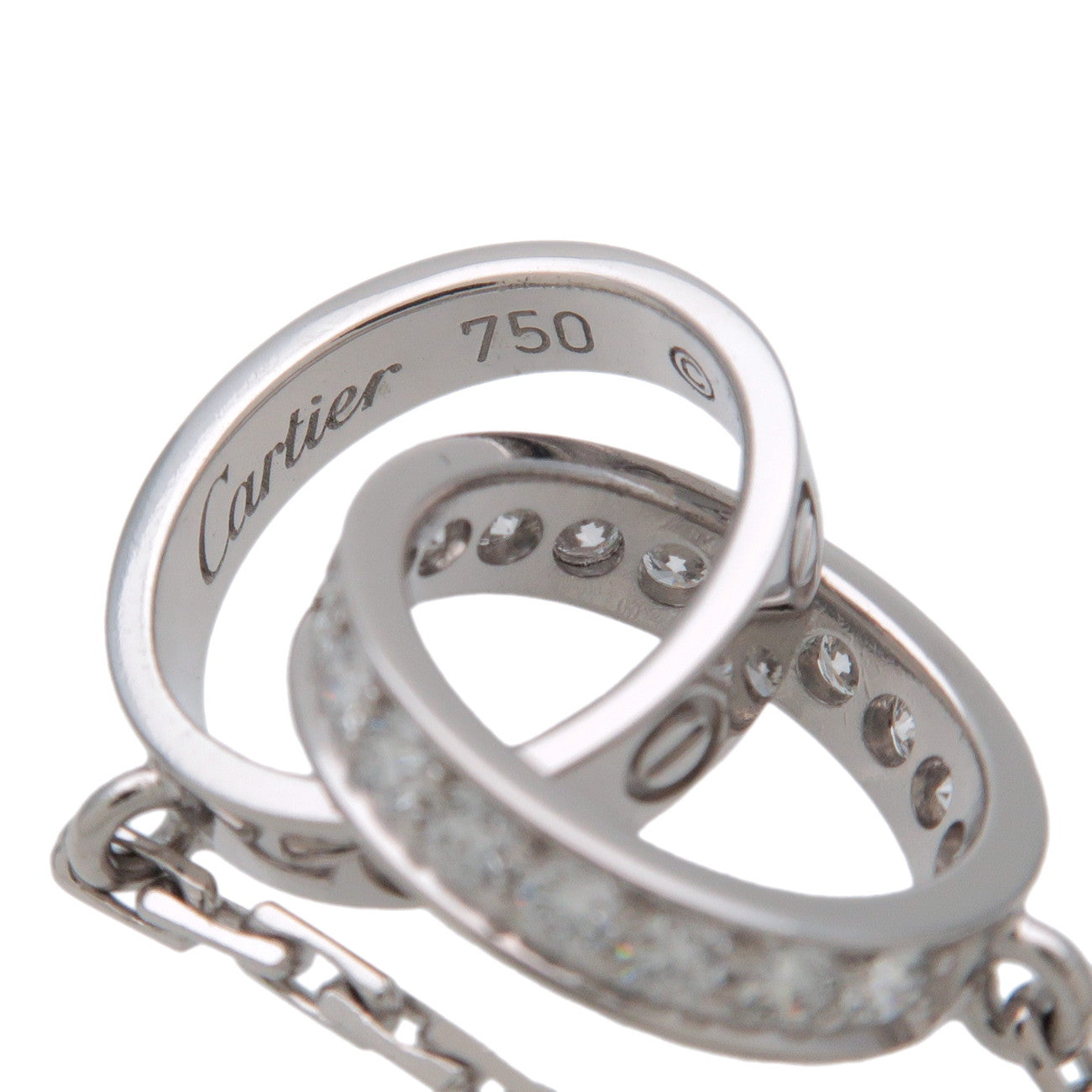 Cartier Baby Love Diamond Necklace K18 750WG White Gold