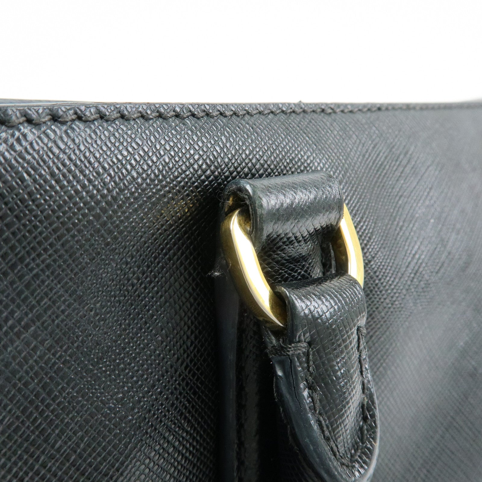 PRADA Triangle Logo Galleria Saffiano Leather 2Way Bag Black 1BA274