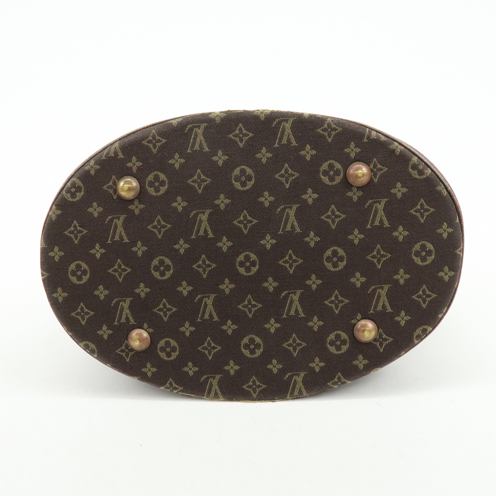 Louis Vuitton Monogram Mini Lin Bucket PM Tote Bag Ebene M95226