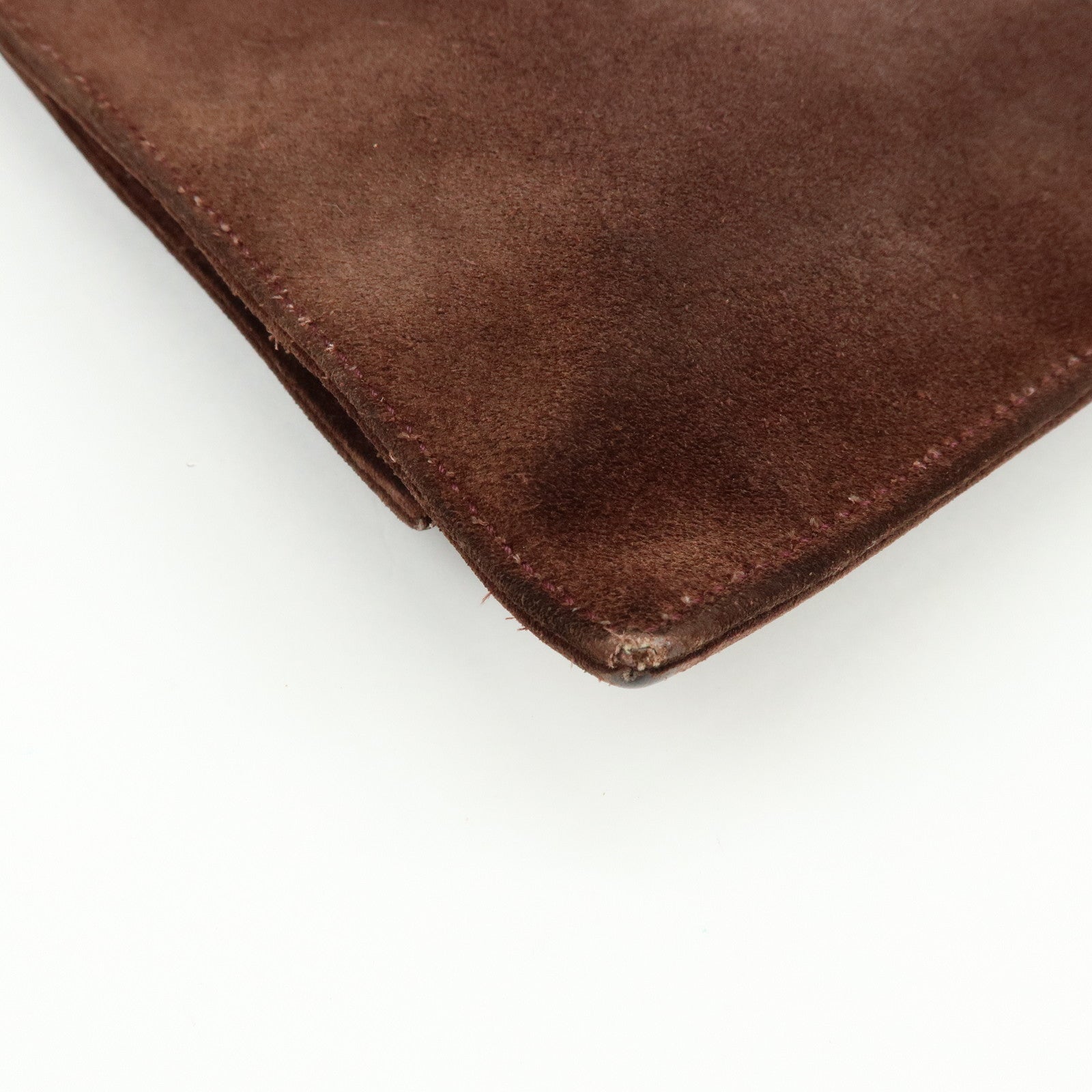 GUCCI Suede Wood Shoulder Bag Crossbody Bag Brown 002・1705