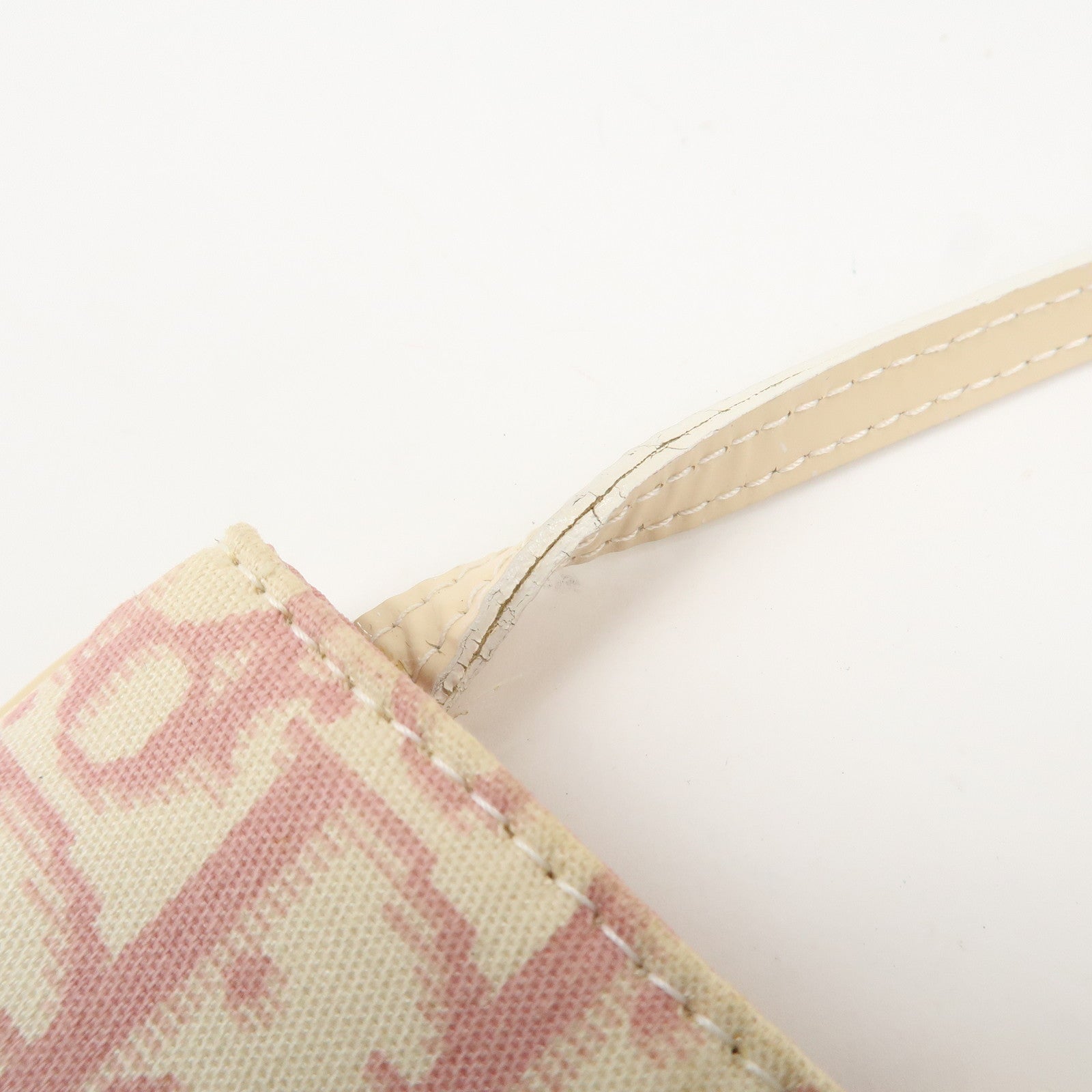 Christian Dior Trotter Girly Canvas PVC Shoulder Bag Pink Ivory