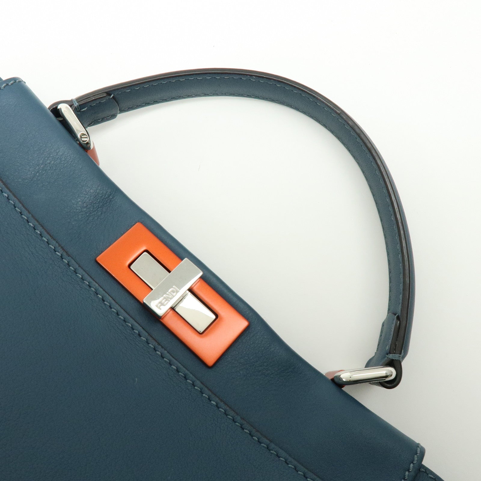 FENDI Peekaboo Calf Leather 2Way Bag Hand Bag Shoulder Bag 8BN290